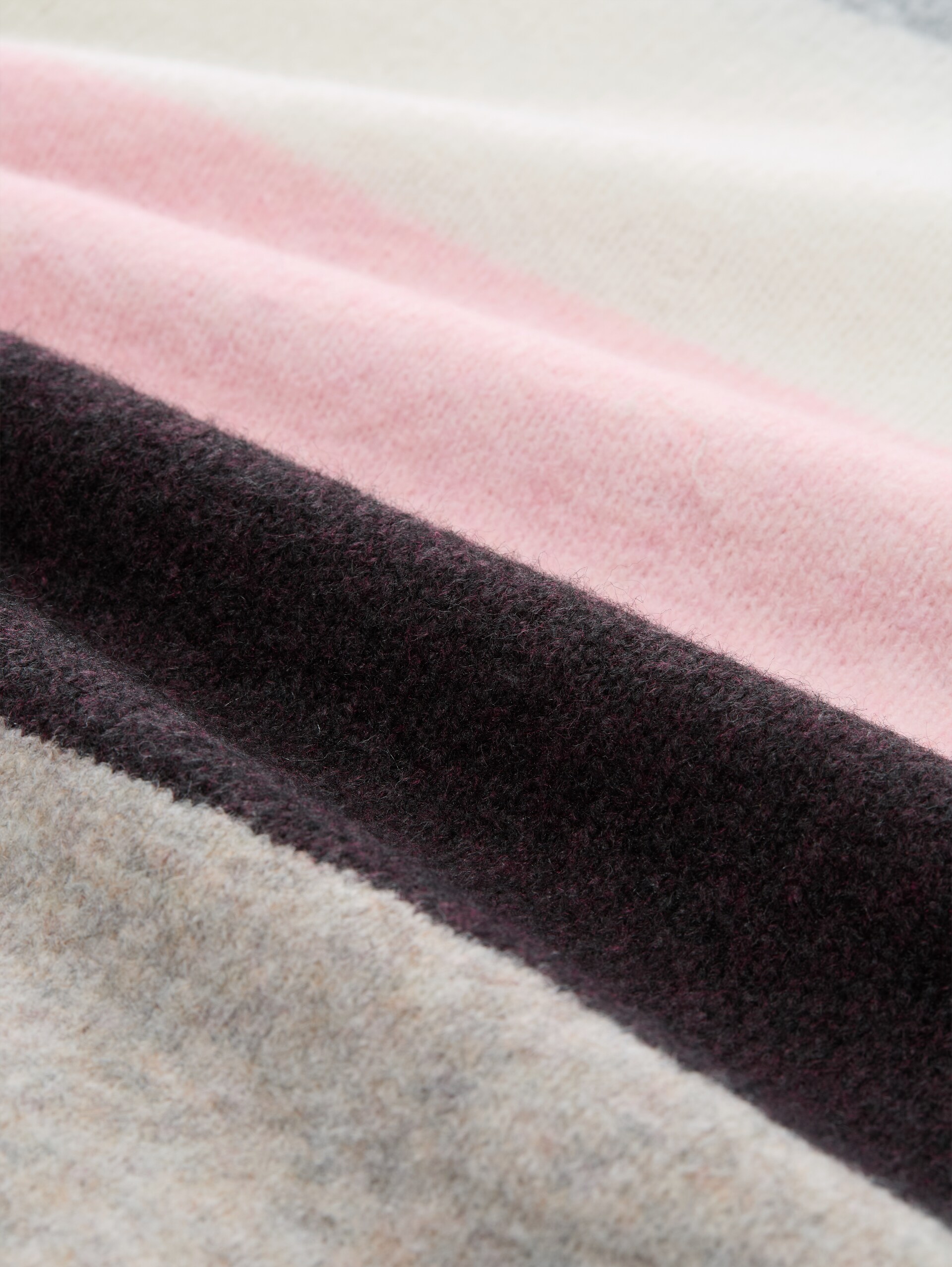 Strickpullover mit Wollanteil - grey pink colorblock stripe - Material-Ansicht
