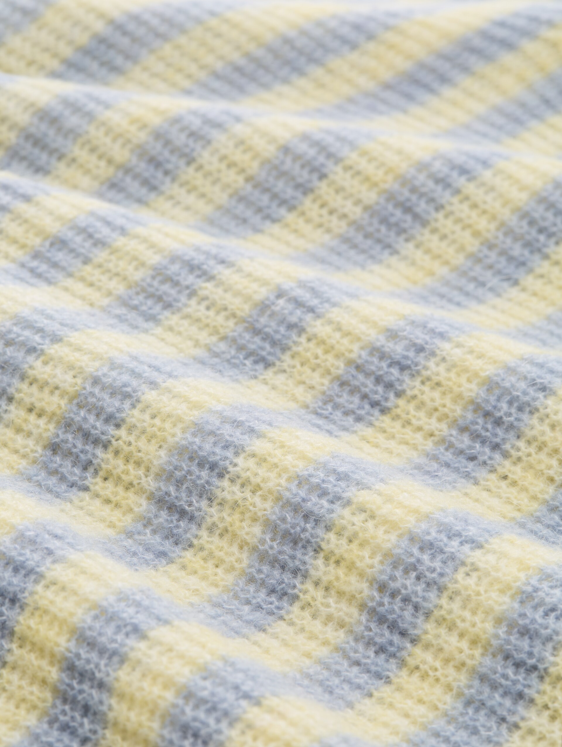 Lichtgewicht gebreide trui met alpaca-aandeel - mid blue yellow stripe - Materiaalweergave