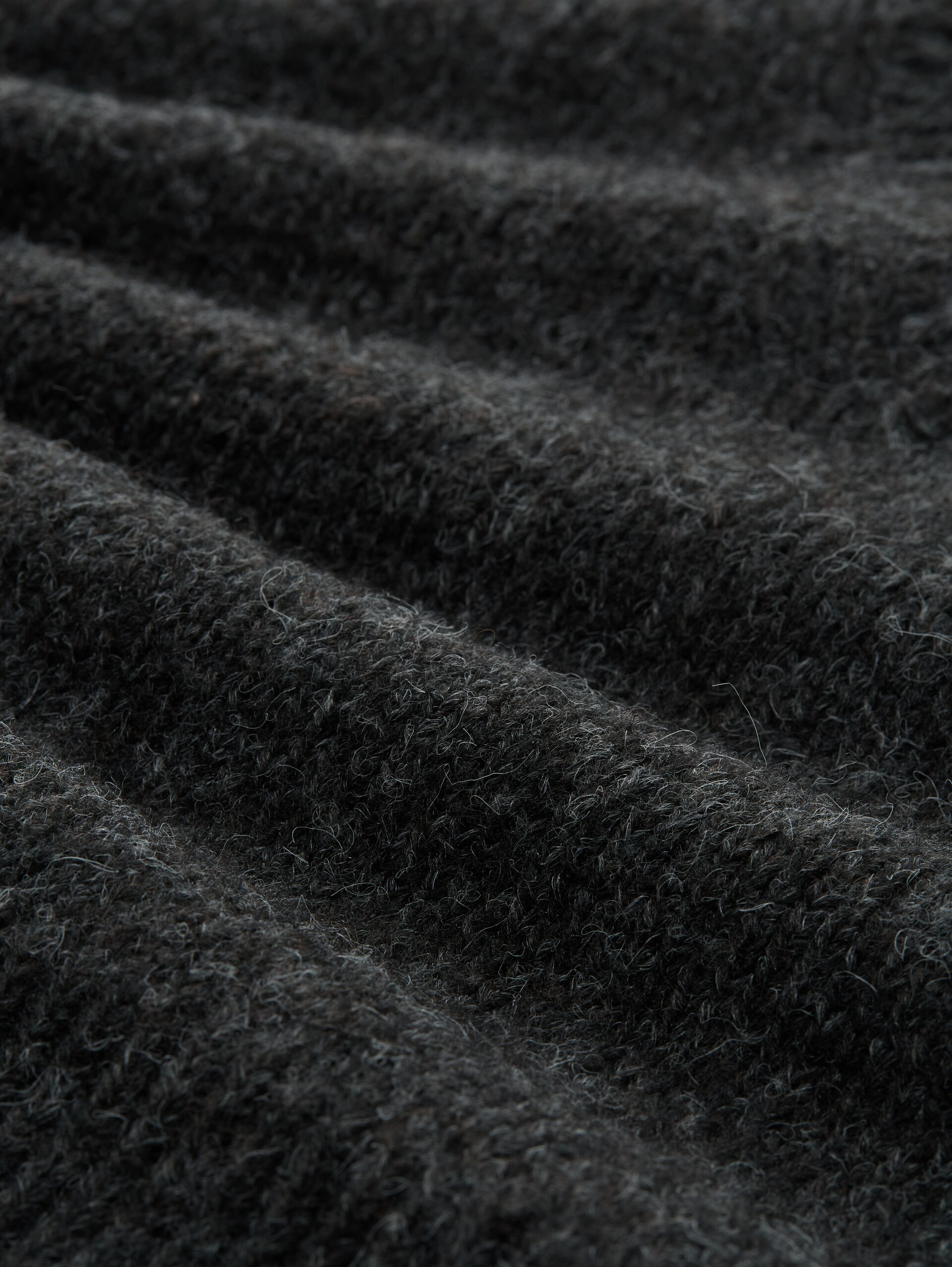 Relaxed Fit Strickpullover mit Wollanteil - Shale Grey Melange - Material-Ansicht