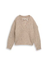 Ausgewählt, Relaxed Fit Strickpullover mit Wollanteil von Tom Tailor, beige