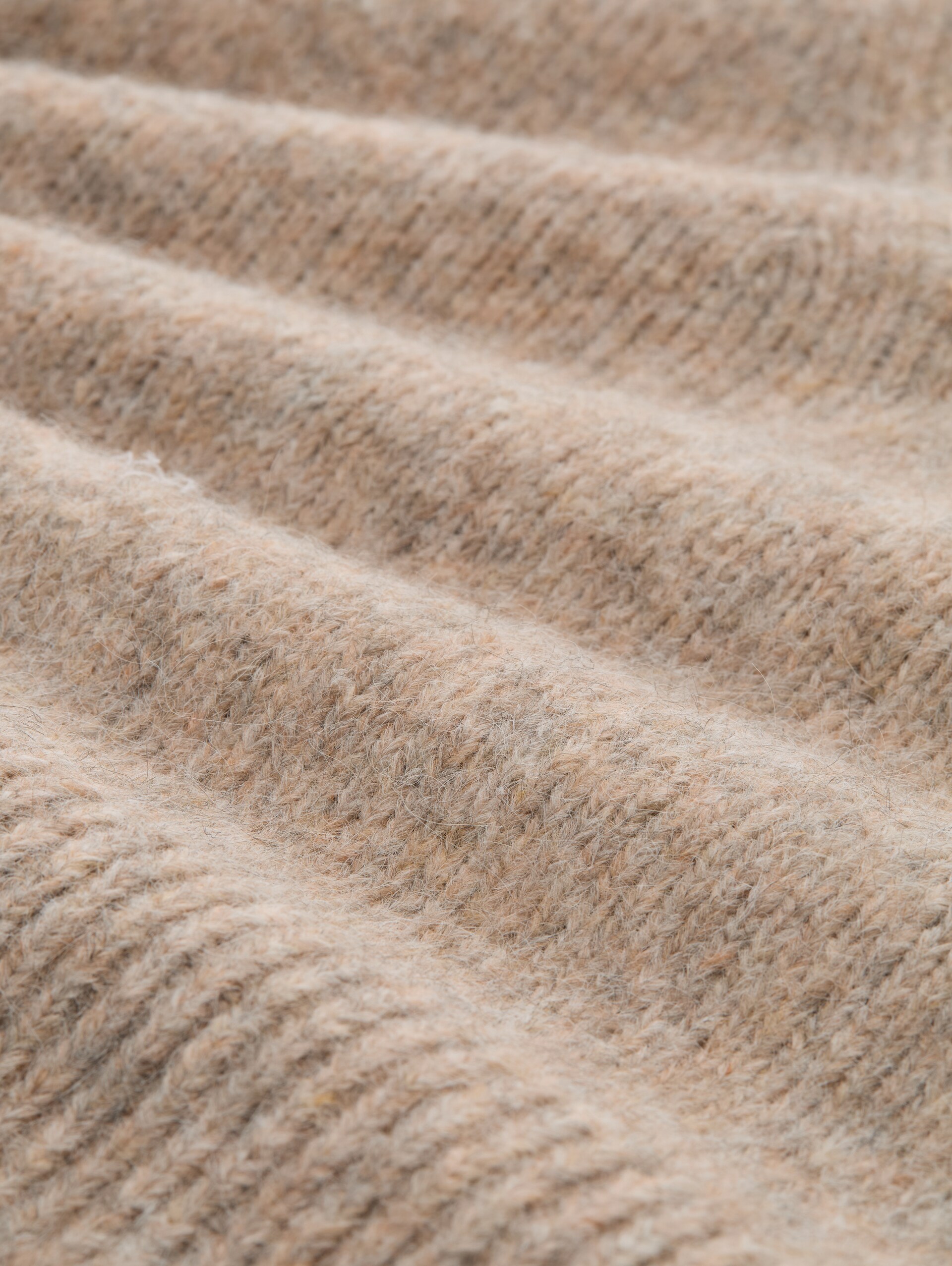 Relaxed Fit Strickpullover mit Wollanteil - atmosphere beige melange - Material-Ansicht