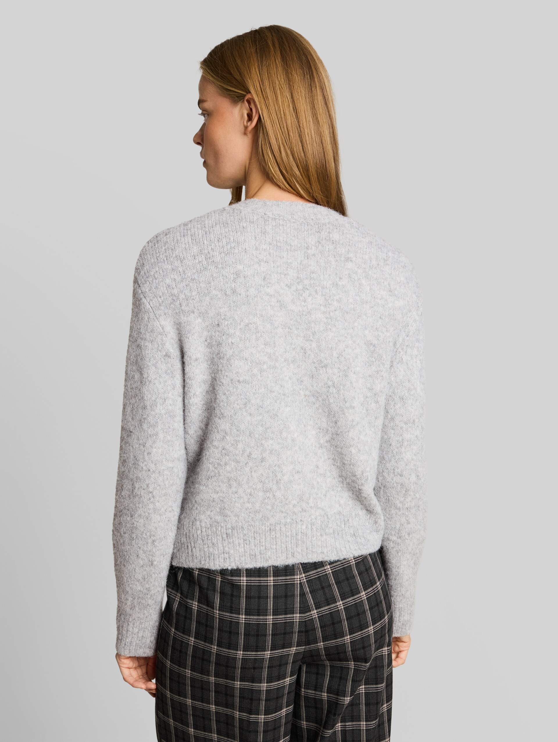Relaxed Fit Cardigan mit Wollanteil - Light Soft Grey Melange