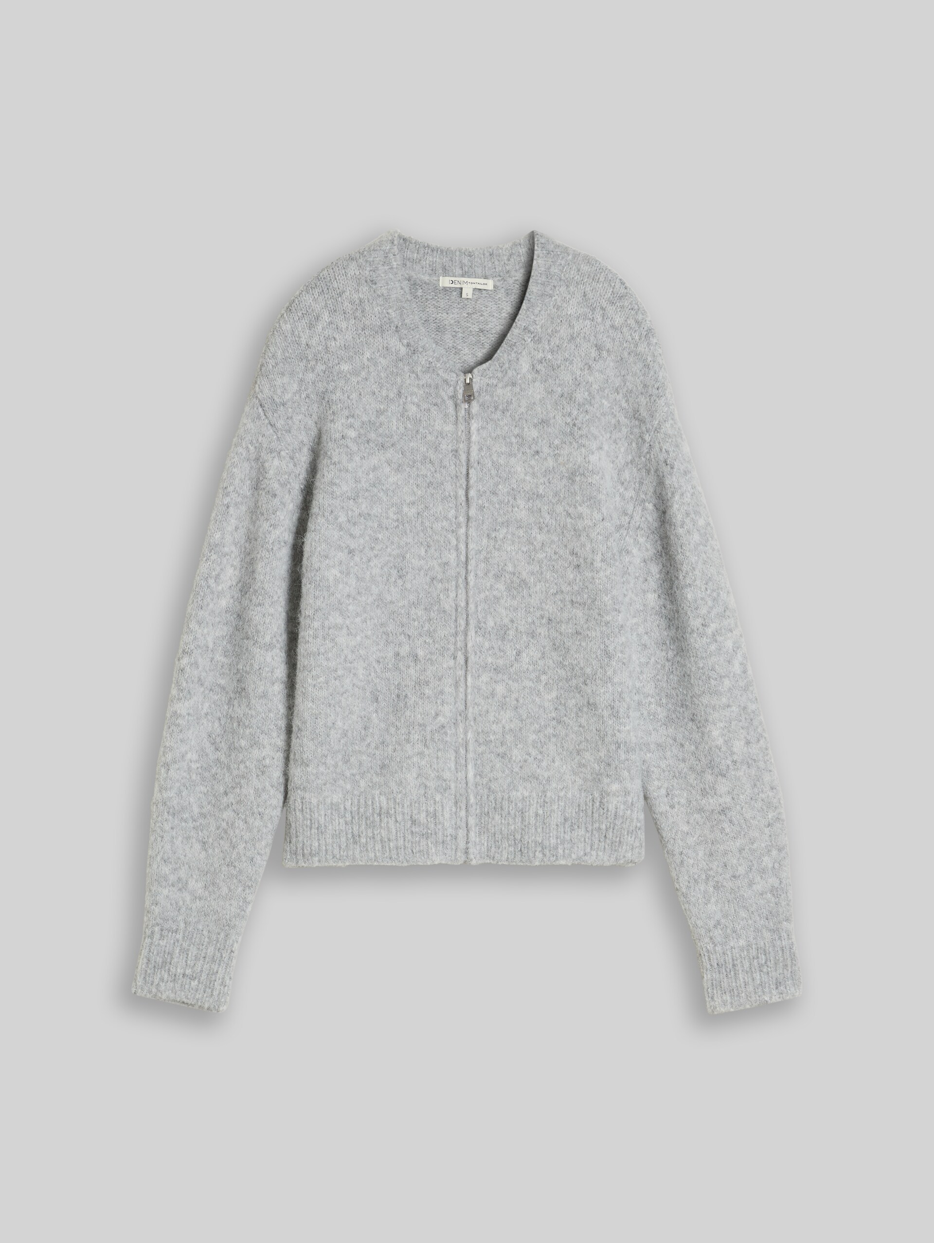 Relaxed Fit Cardigan mit Wollanteil - Light Soft Grey Melange