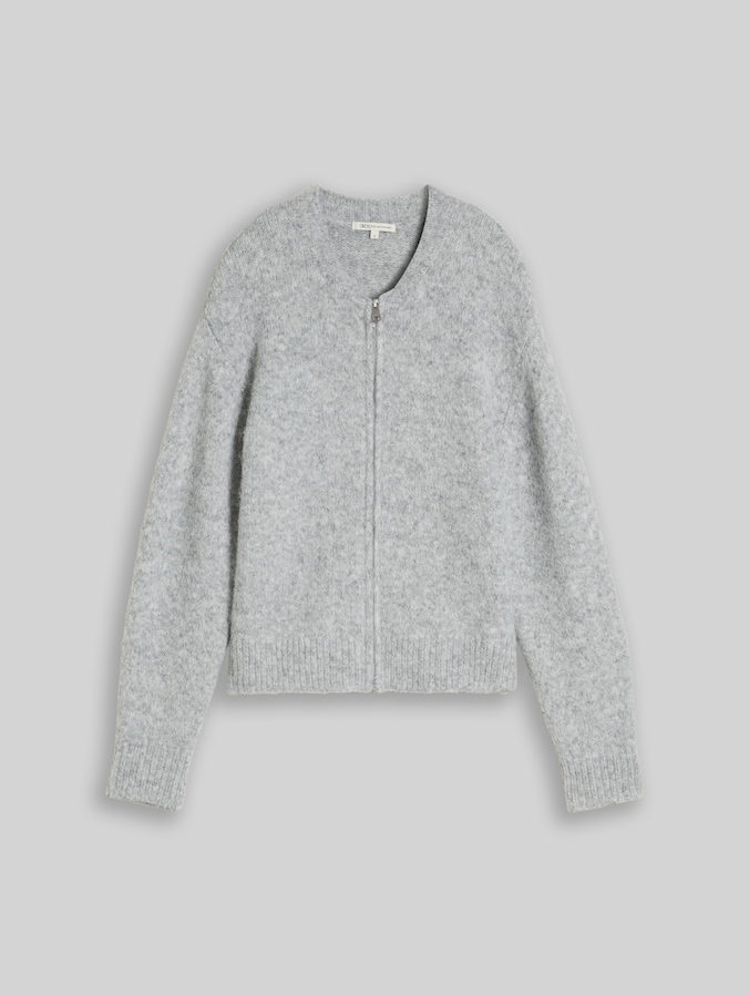 Cardigan coupe décontractée avec un mélange de laine par Denim Female, Light Soft Grey Melange