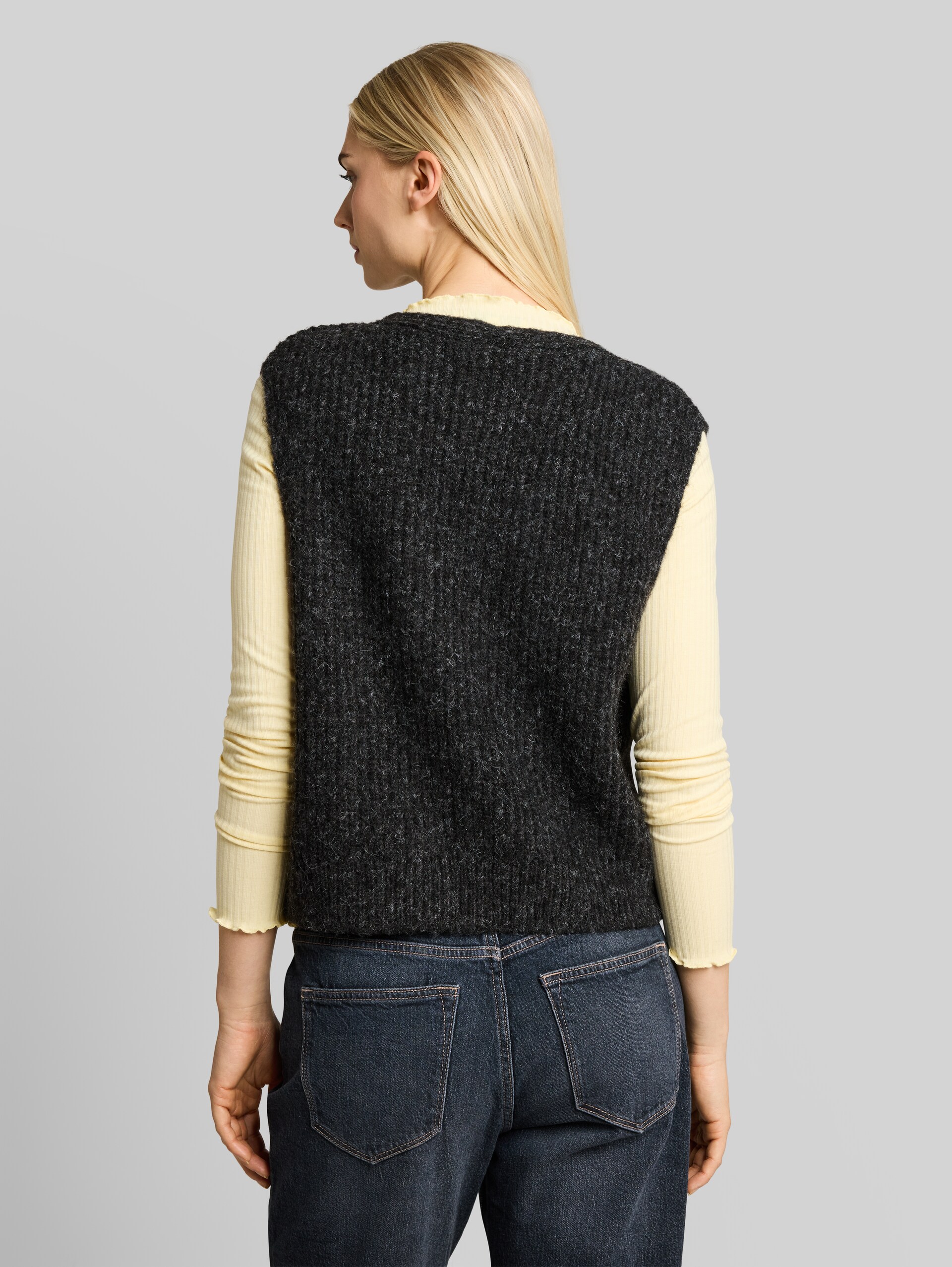 Gilet en maille avec nœuds - Shale Grey Melange