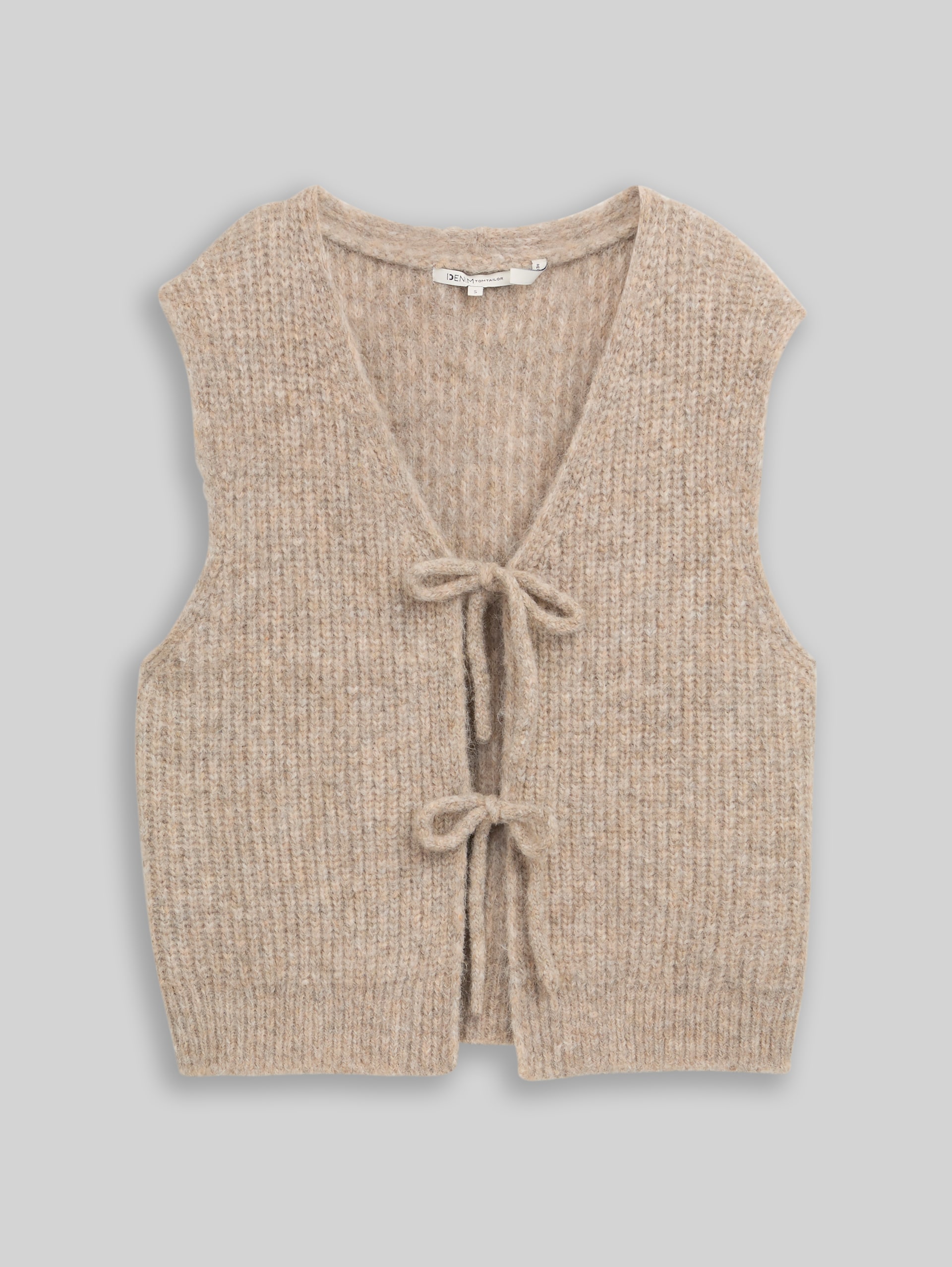 Knitted waistcoat with bows - atmosphere beige melange