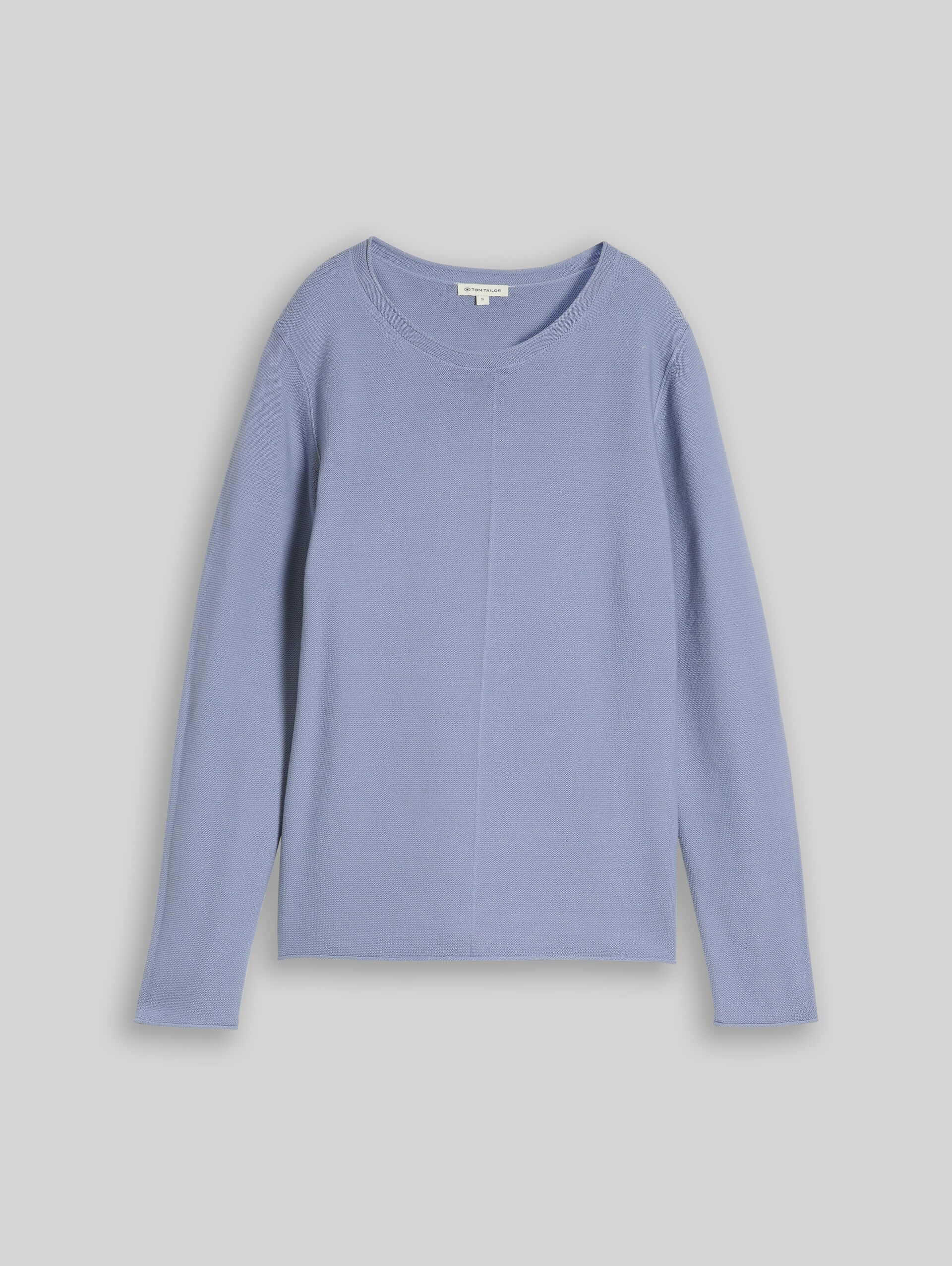 Strickpullover aus Baumwolle - fern blue