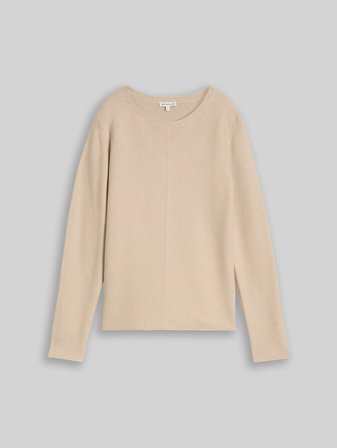 Strickpullover aus Baumwolle von Women, gravel beige melange