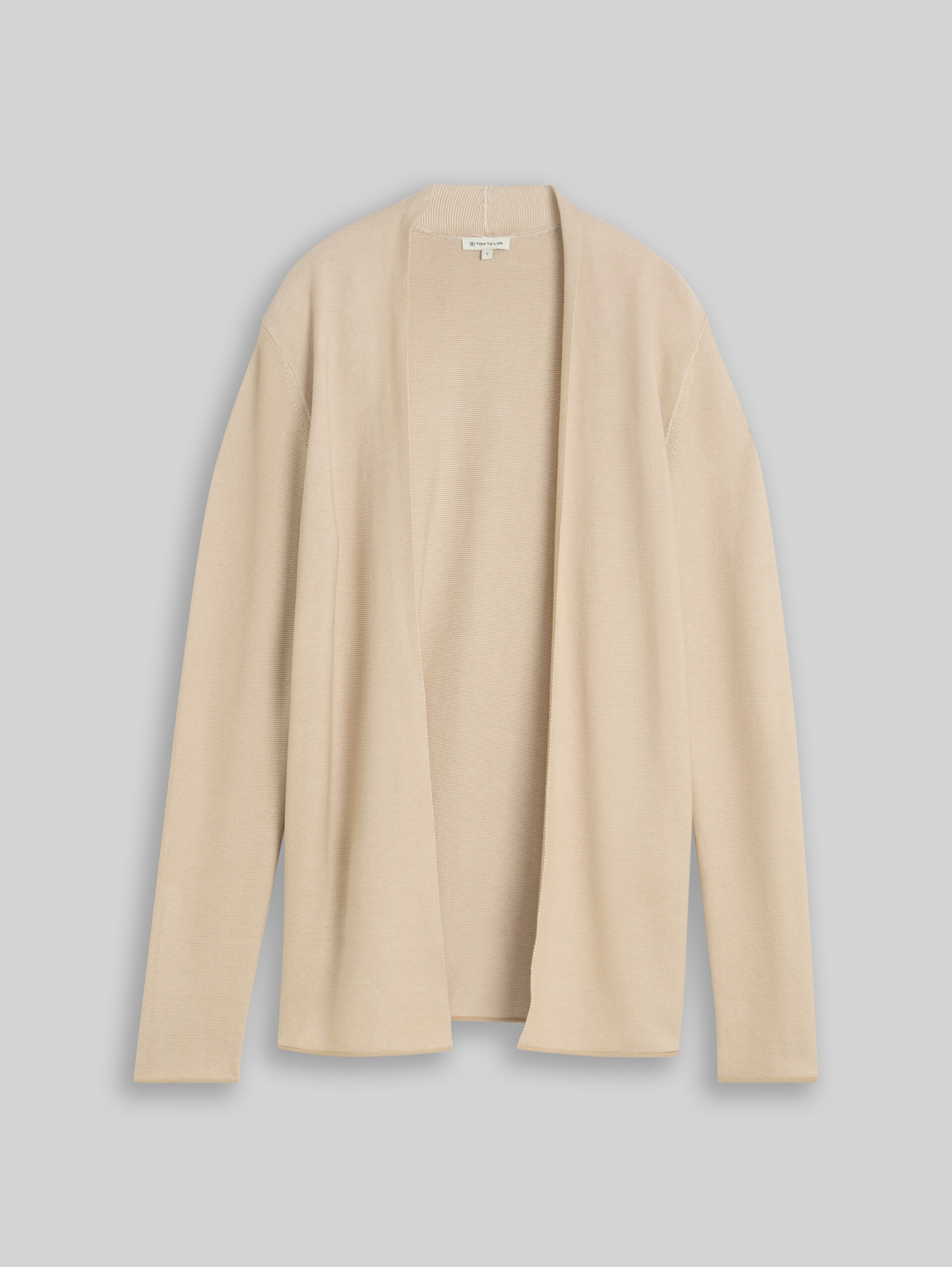 Cardigan aus Baumwolle - gravel beige white structure
