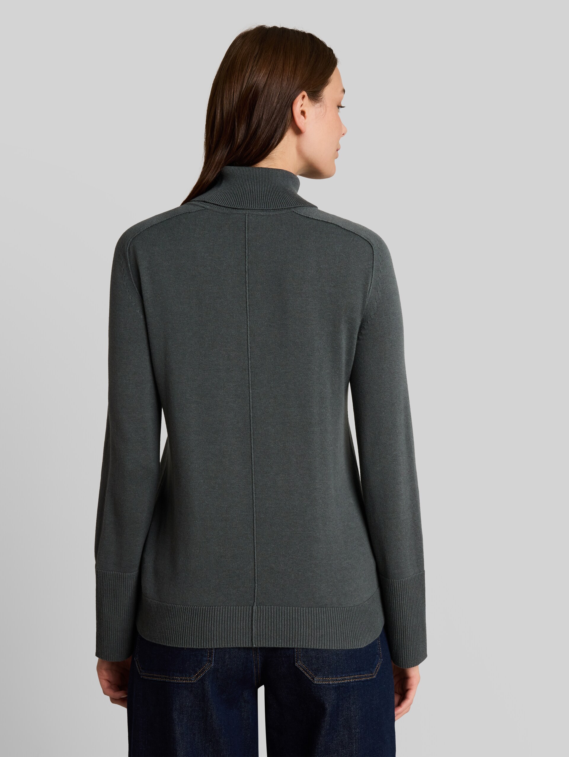 Basic Rollkragenpullover - Darkest Olive