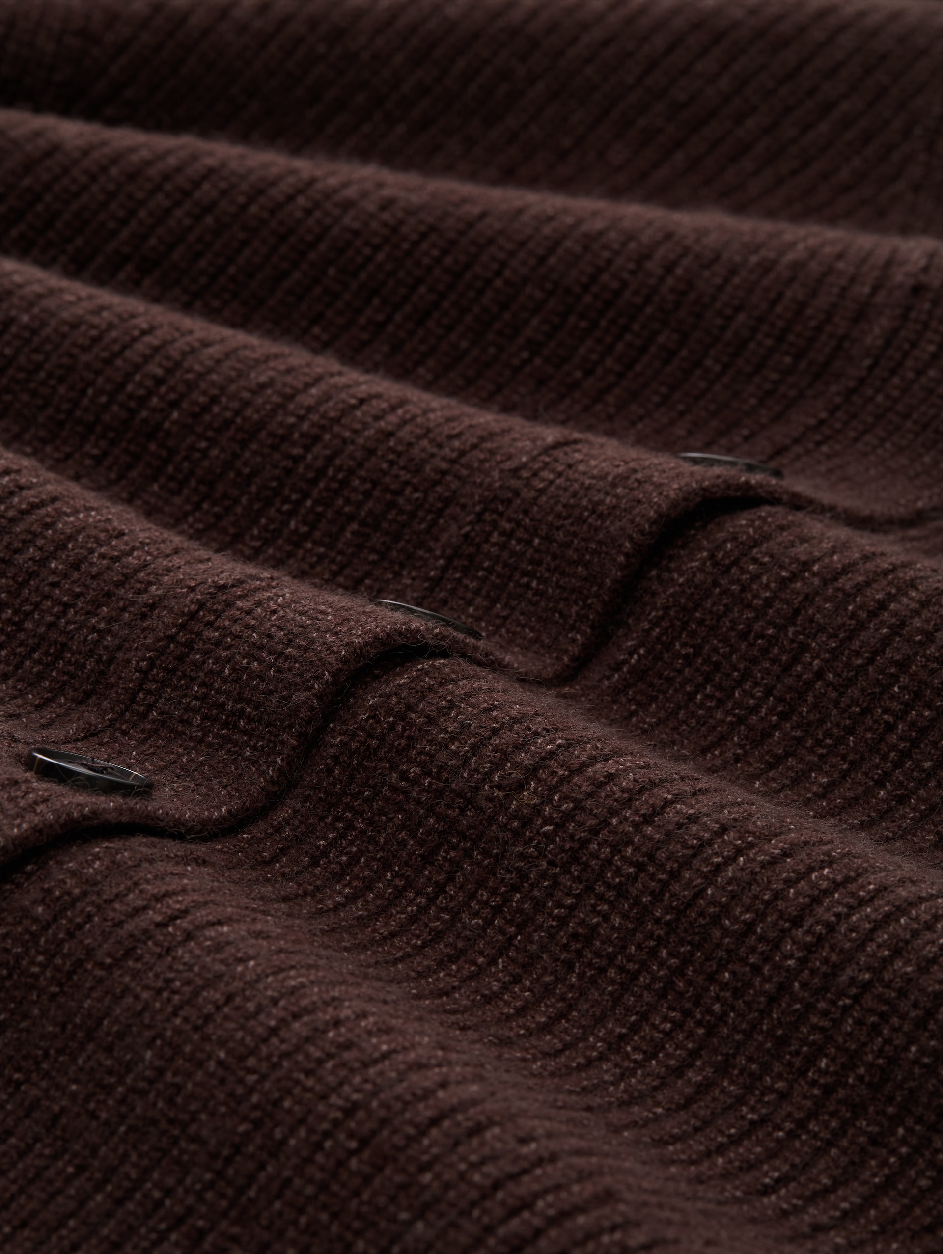 Oversize Cardigan mit V-Ausschnitt - java dark brown melange - Material-Ansicht
