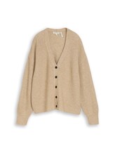 Ausgewählt, Oversize Cardigan mit V-Ausschnitt von Tom Tailor, beige