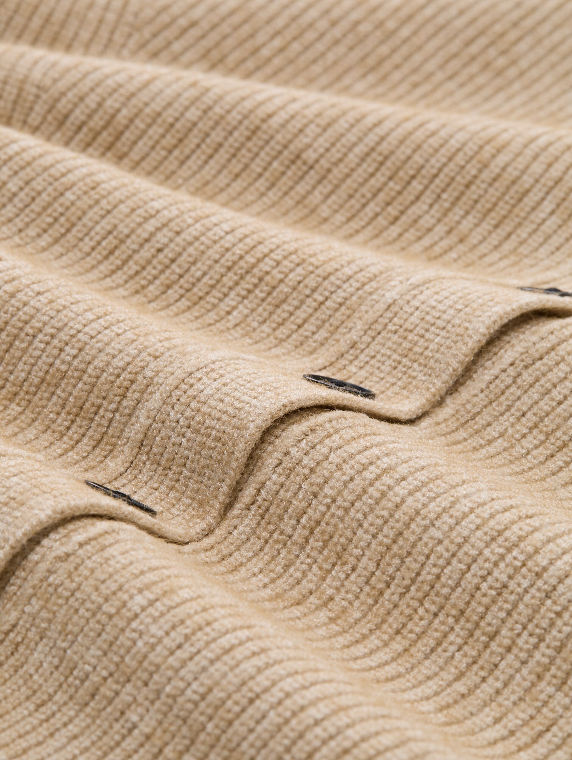 Oversize Cardigan mit V-Ausschnitt - gravel beige melange - Material-Ansicht