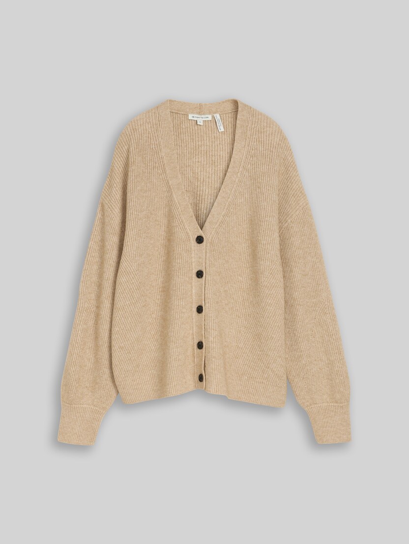 Cardigan oversize à encolure en V par Women, gravel beige melange