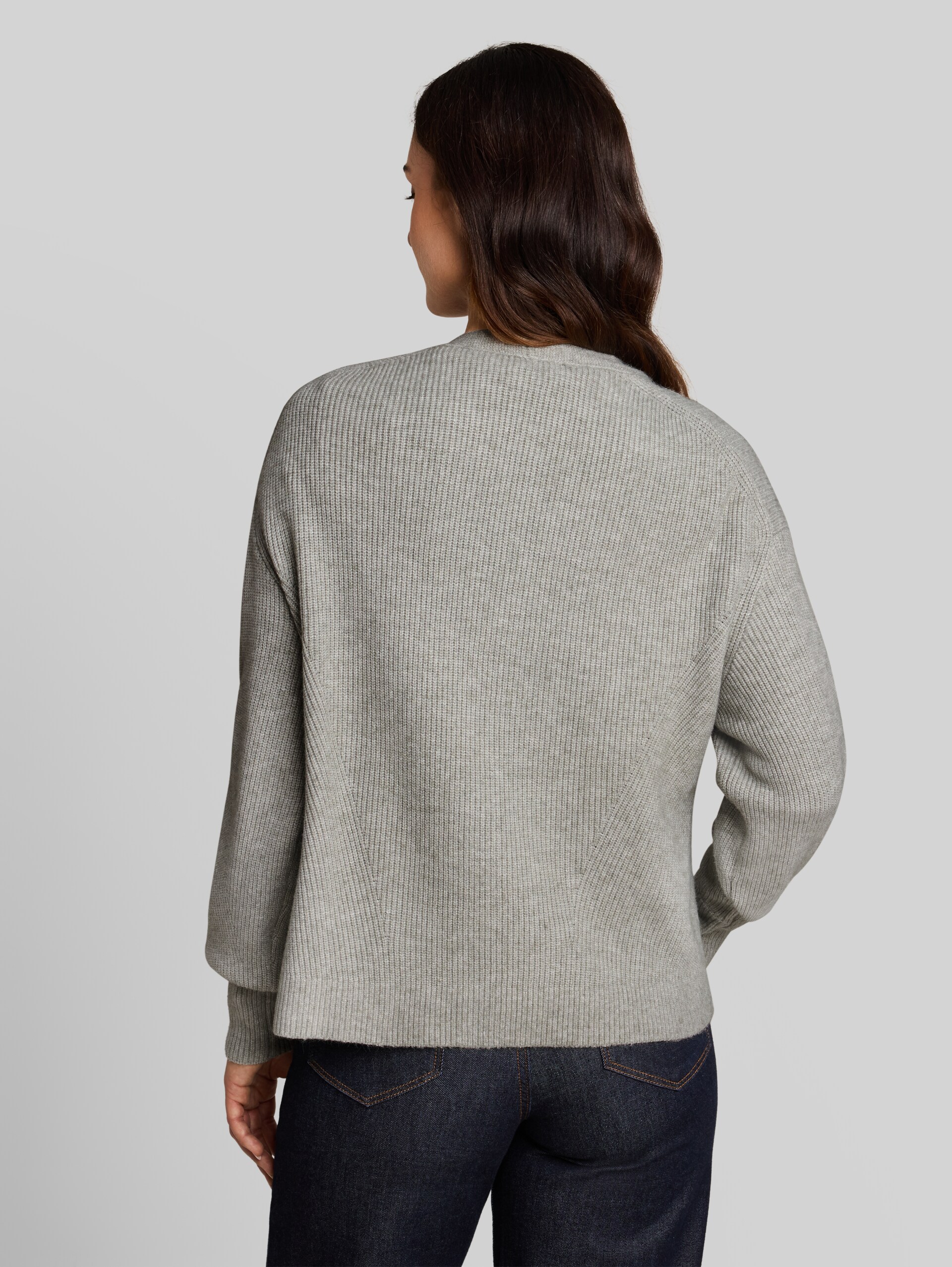 Oversize Cardigan mit V-Ausschnitt - soft grey melange