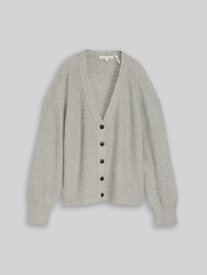 Cardigan oversize à encolure en V par Women, soft grey melange
