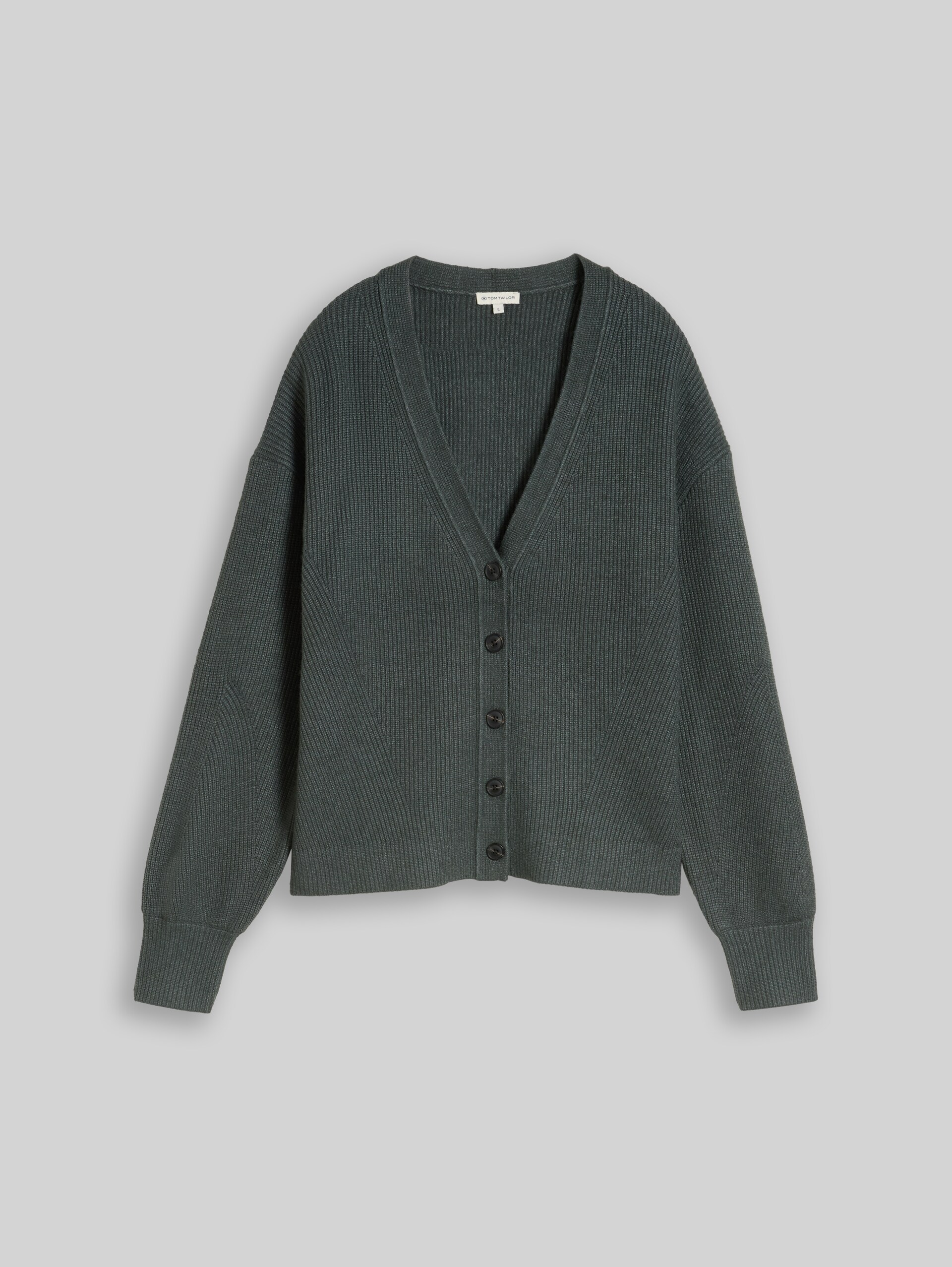 Oversize Cardigan mit V-Ausschnitt - olive dark melange