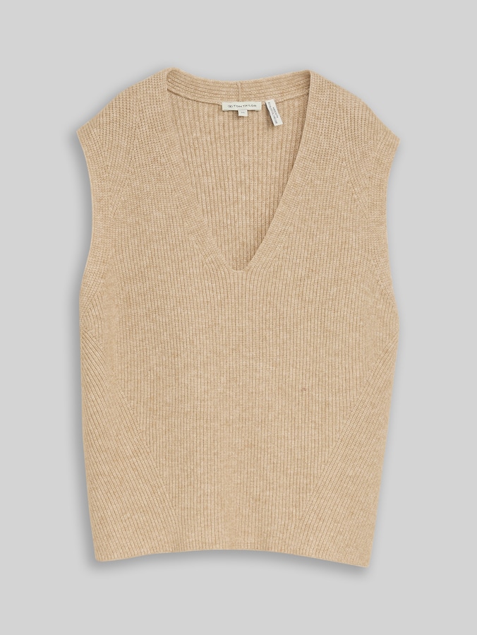 Pullunder mit V-Ausschnitt von Women, gravel beige melange