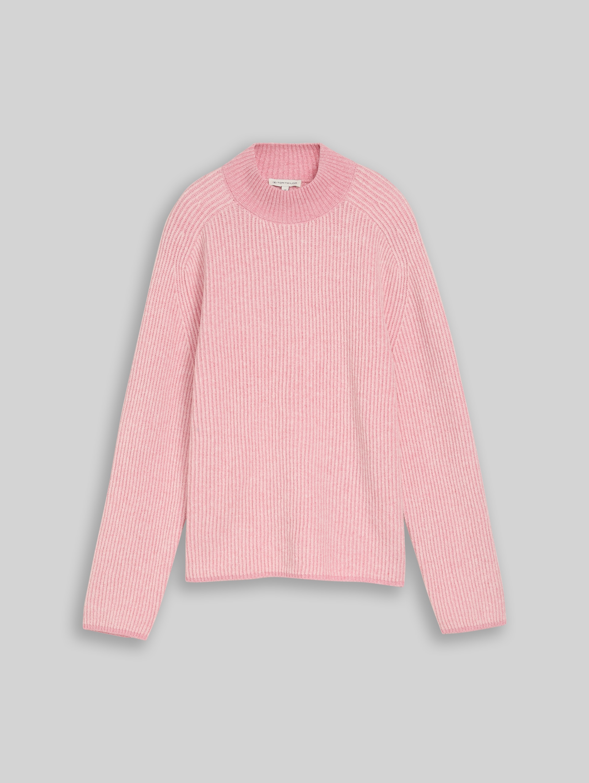 Loose Fit Strickpullover mit Wollanteil - light pink structure