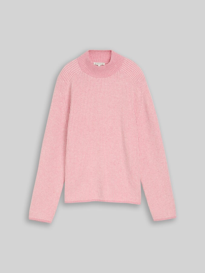 Loose Fit Strickpullover mit Wollanteil von Women, light pink structure