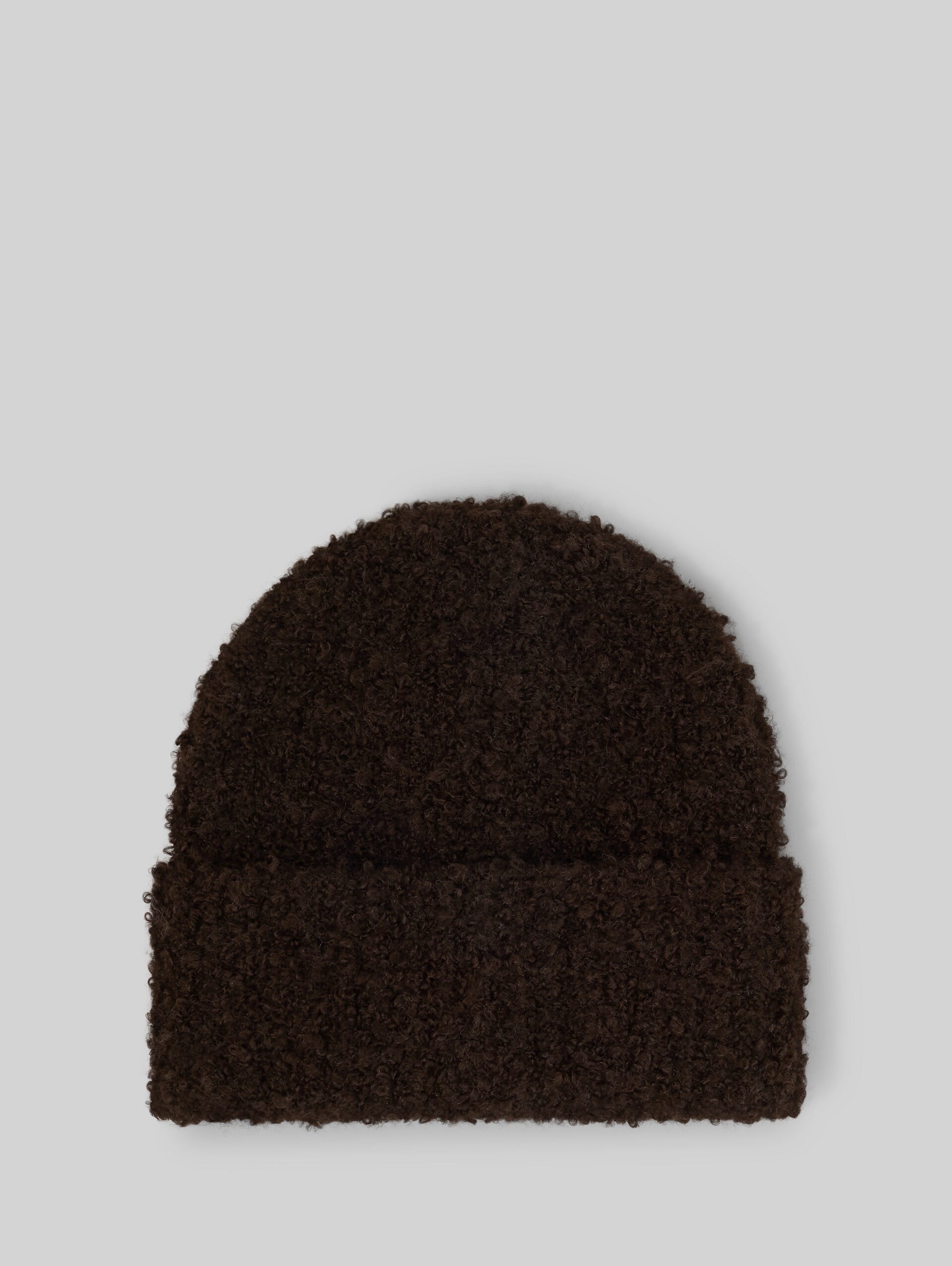 Bouclé-beanie - java dark brown - Product vooraanzicht
