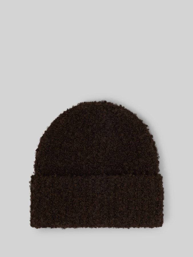 Bouclé beanie by Women, java dark brown