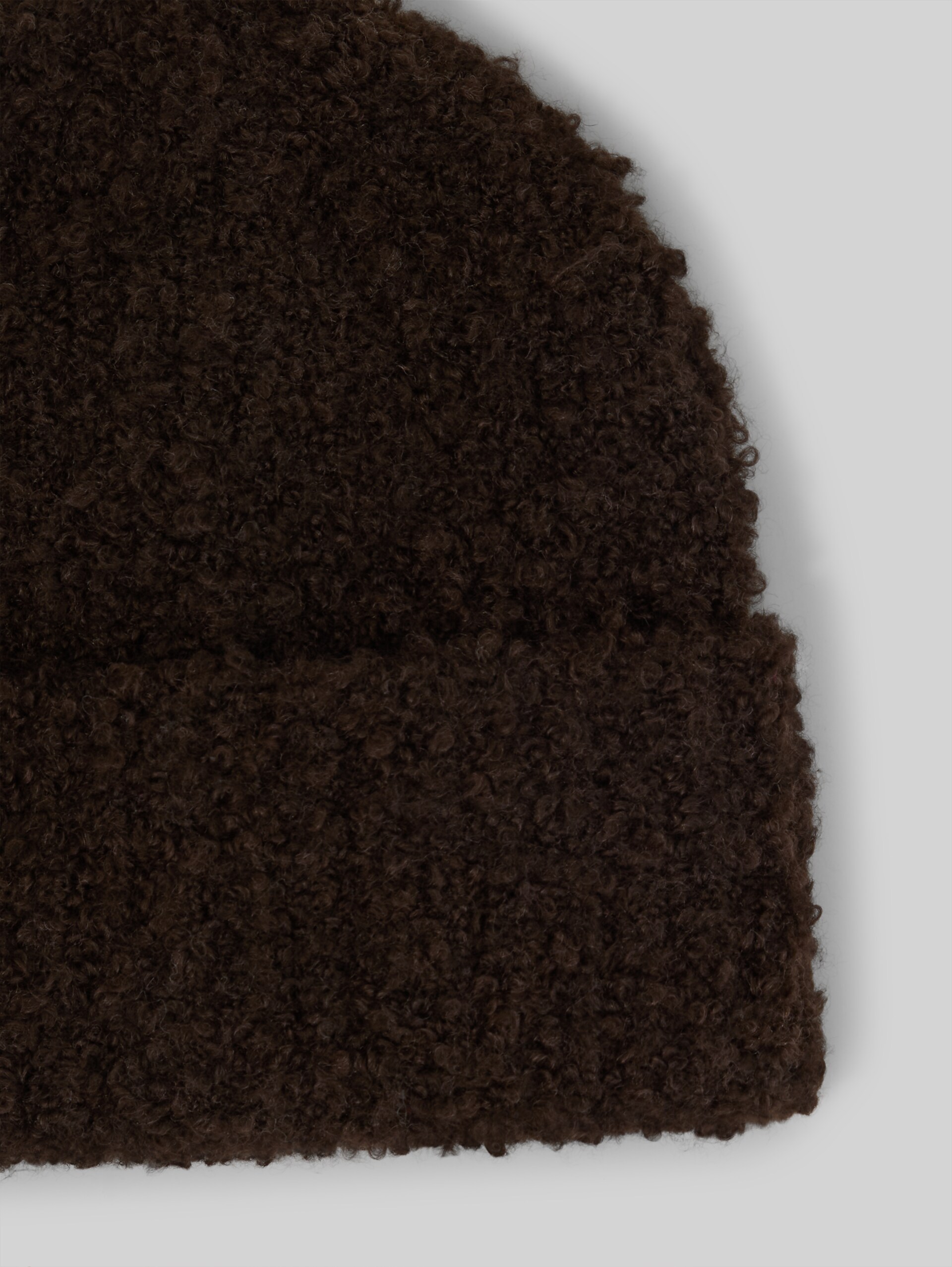 Bouclé-beanie - java dark brown - Materiaalweergave