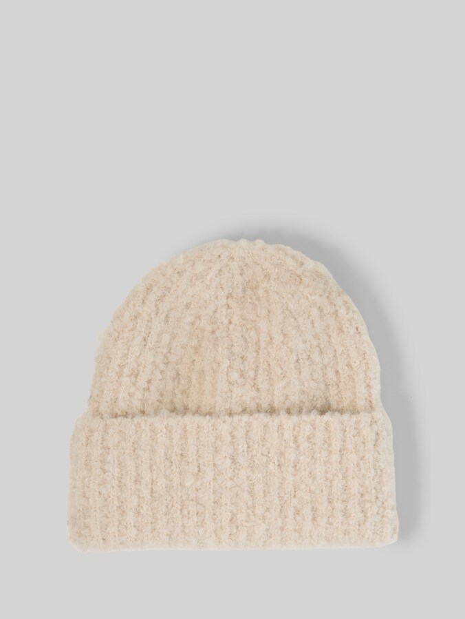 Bouclé Beanie Mütze von Women, whisper offwhite melange