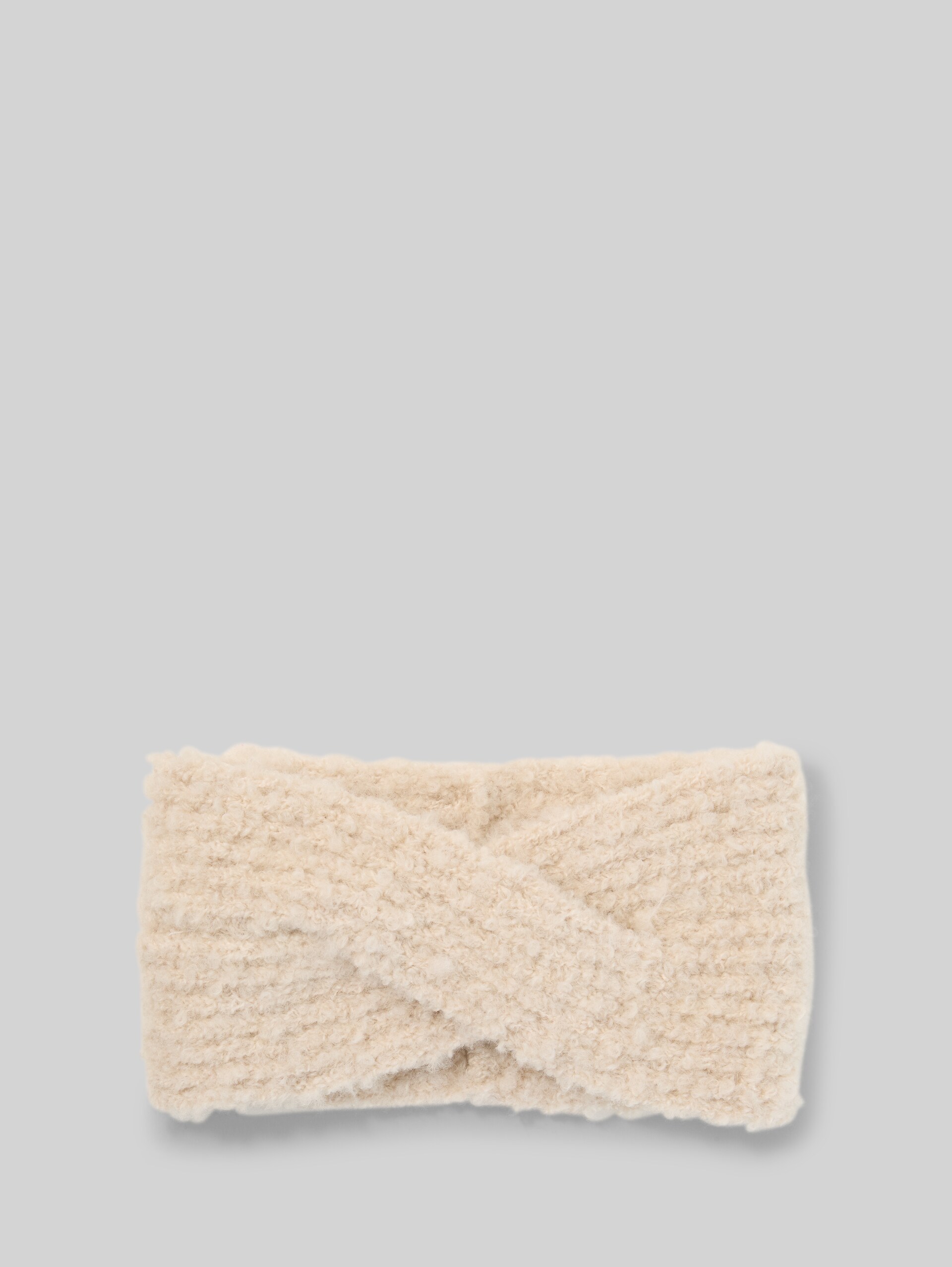 Bandeau en bouclé avec détail torsadé - whisper offwhite melange - Vue de face du produit