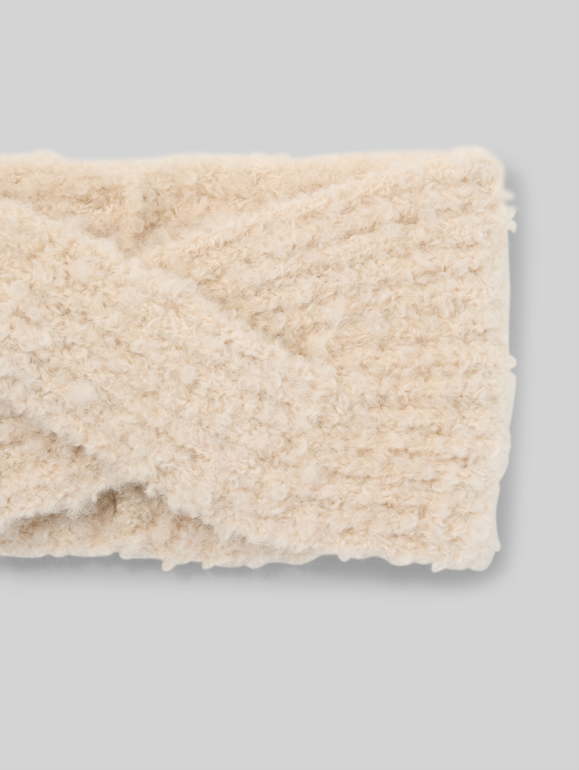 Bandeau en bouclé avec détail torsadé - whisper offwhite melange - Vue de la matière