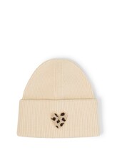 Niet geselecteerd, Beanie met badge door Tom Tailor, wit