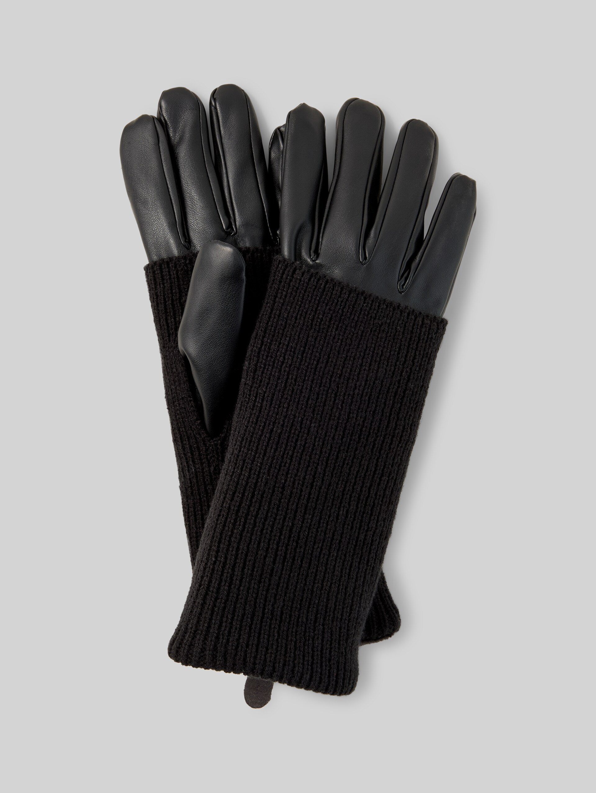 Handschuhe im 2-in-1-Look - deep black - Vorder-Produkt-Ansicht