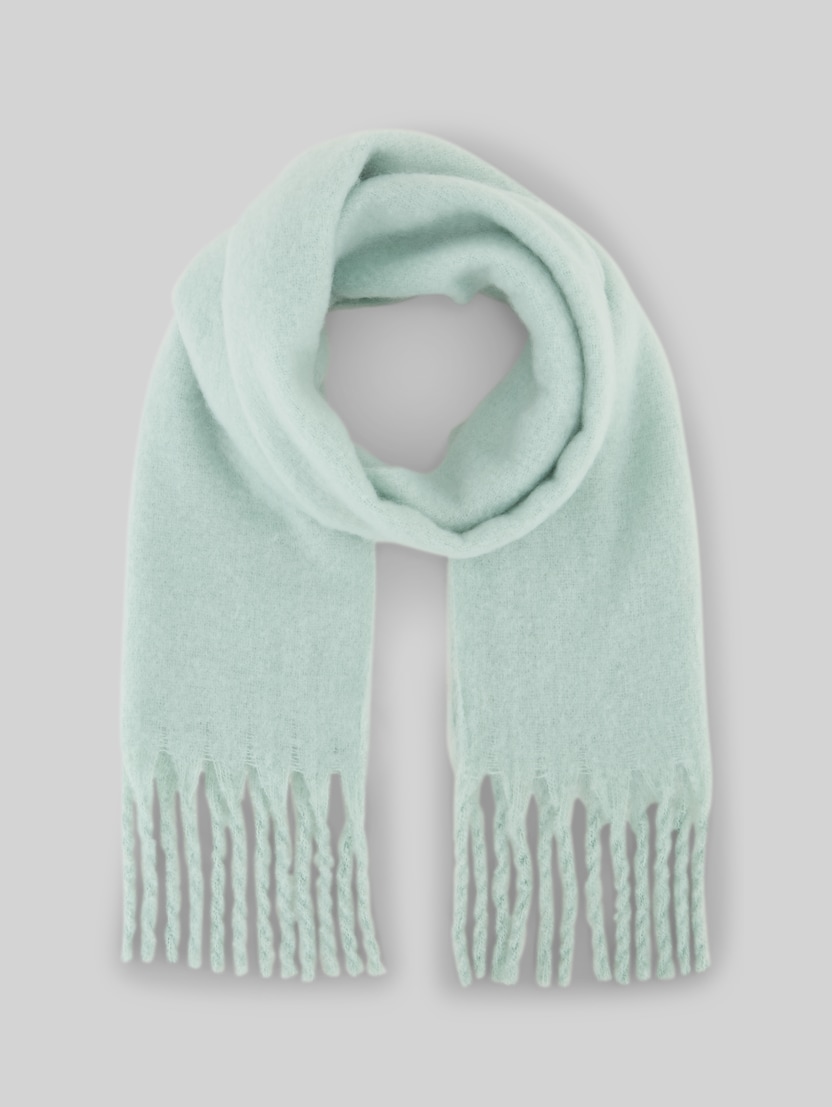 Cosy scarf with fringing by Women, dusty light green
