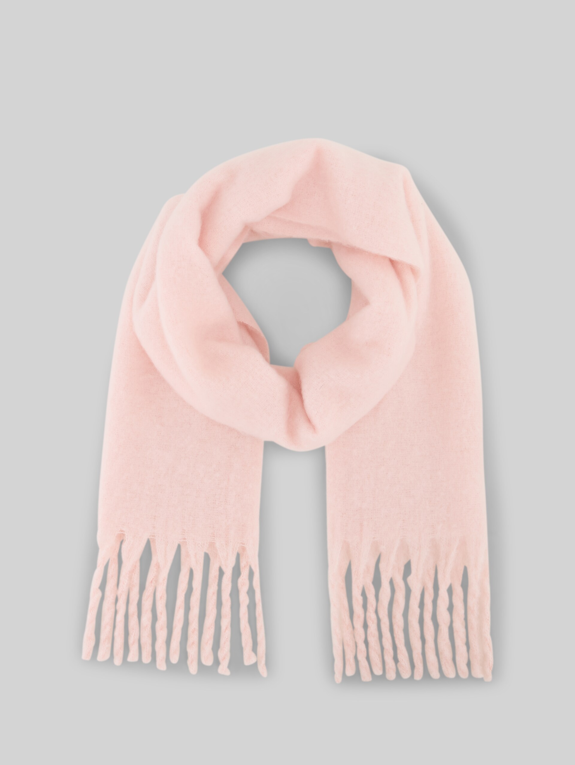 Cosy Schal mit Fransen - light pastel pink - Vorder-Produkt-Ansicht