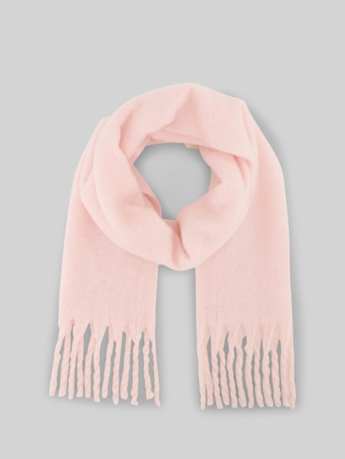 Écharpe douillette à franges par Women, light pastel pink