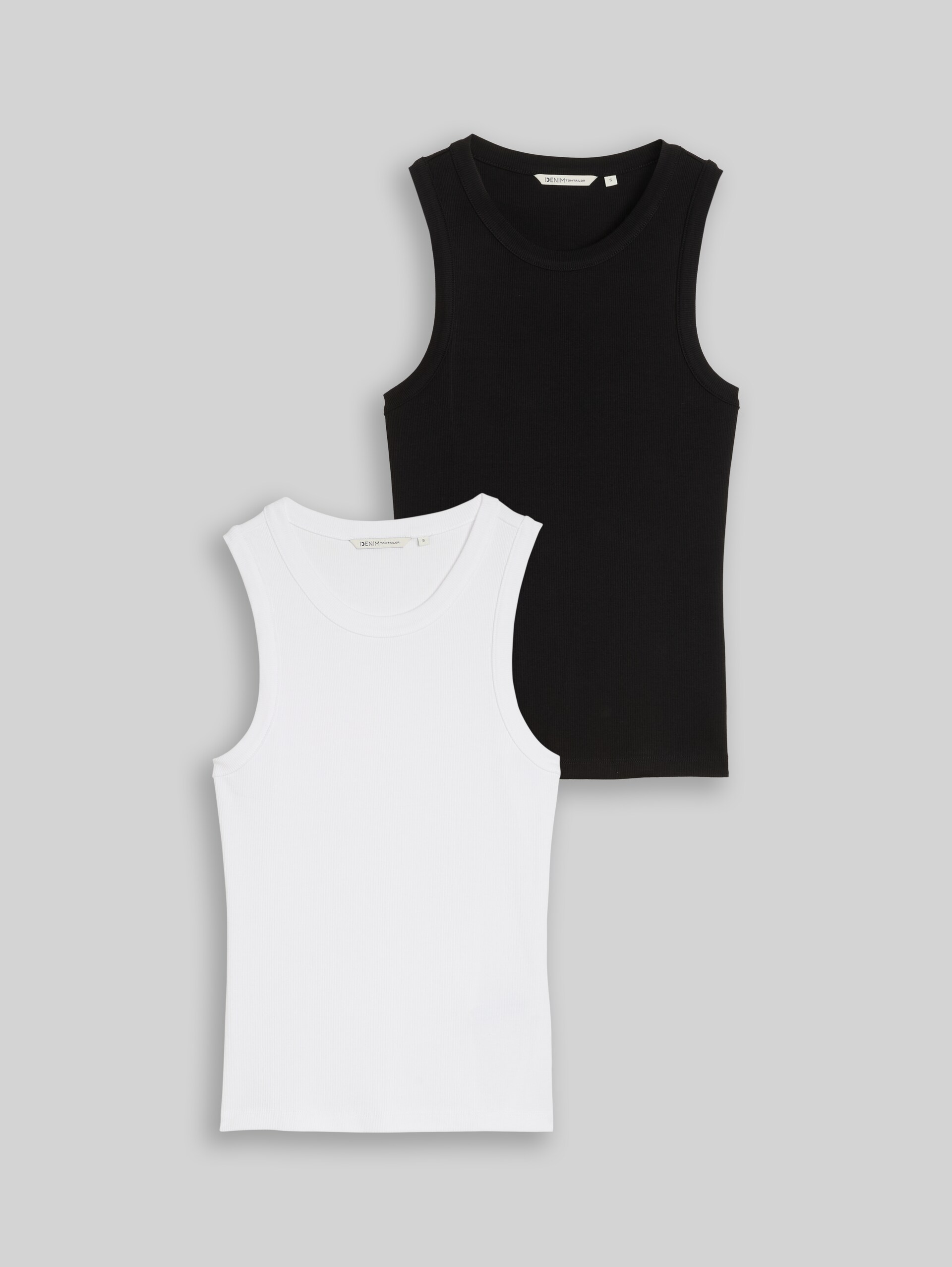 Slim Fit Top im 2er-Pack - deep black - Vorder-Produkt-Ansicht