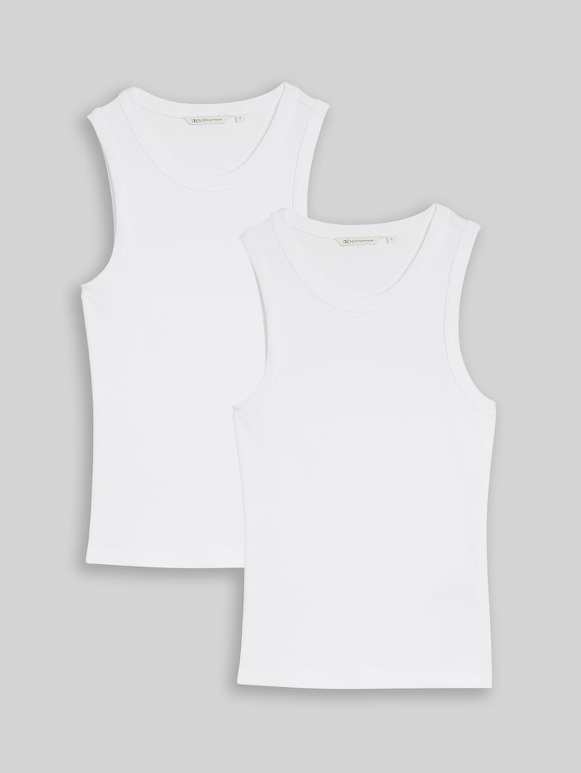 Slim Fit Top im 2er-Pack von Denim Female, White