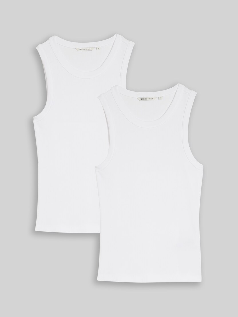 Slim-fit top, pack of 2 by Denim Female, White