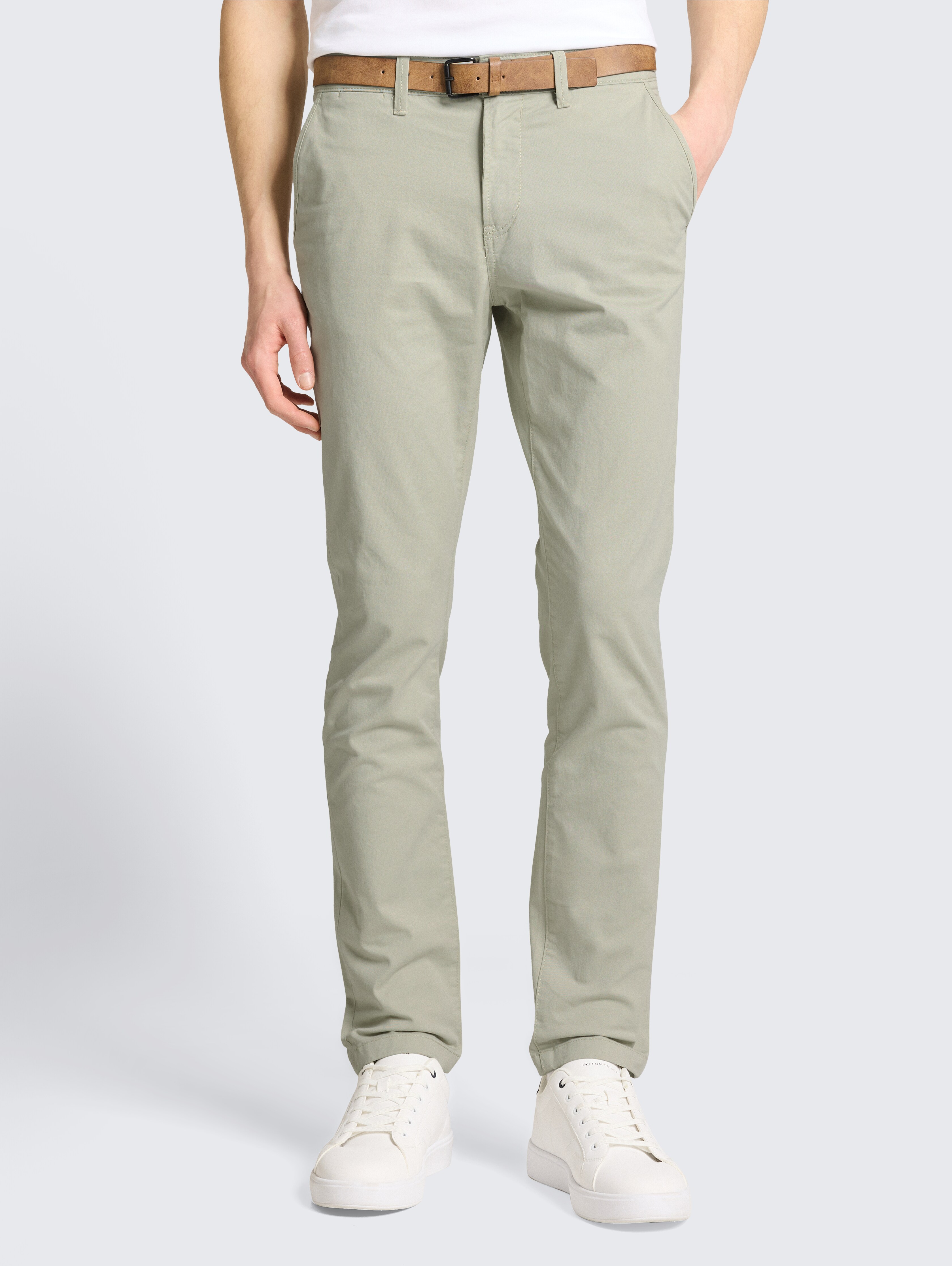 TTSLIM Chino Hose mit Gürtel von Denim Male, elemental grey