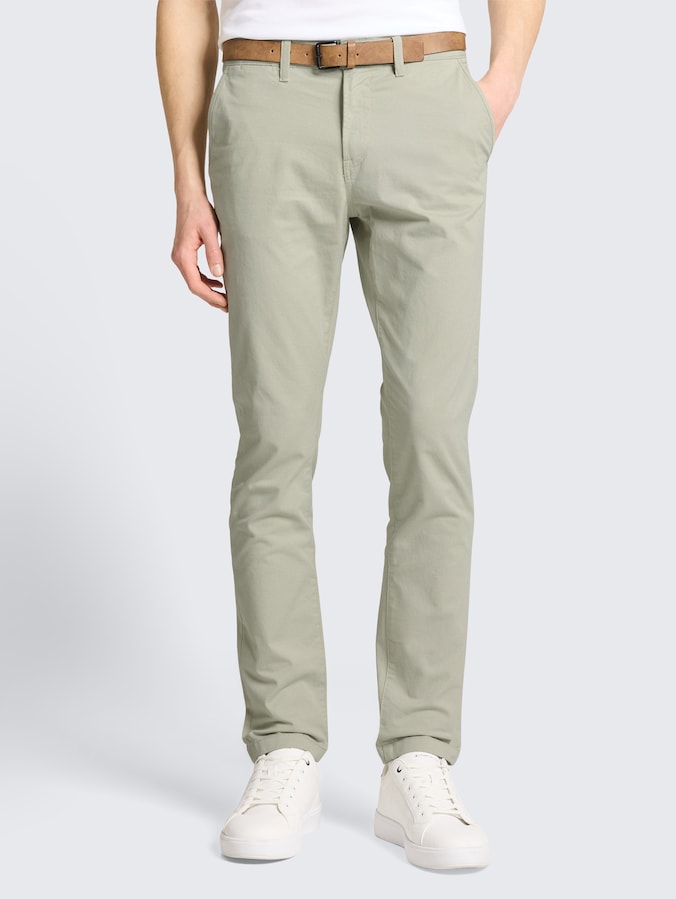 TTSLIM chino met riem door Denim Male, elemental grey