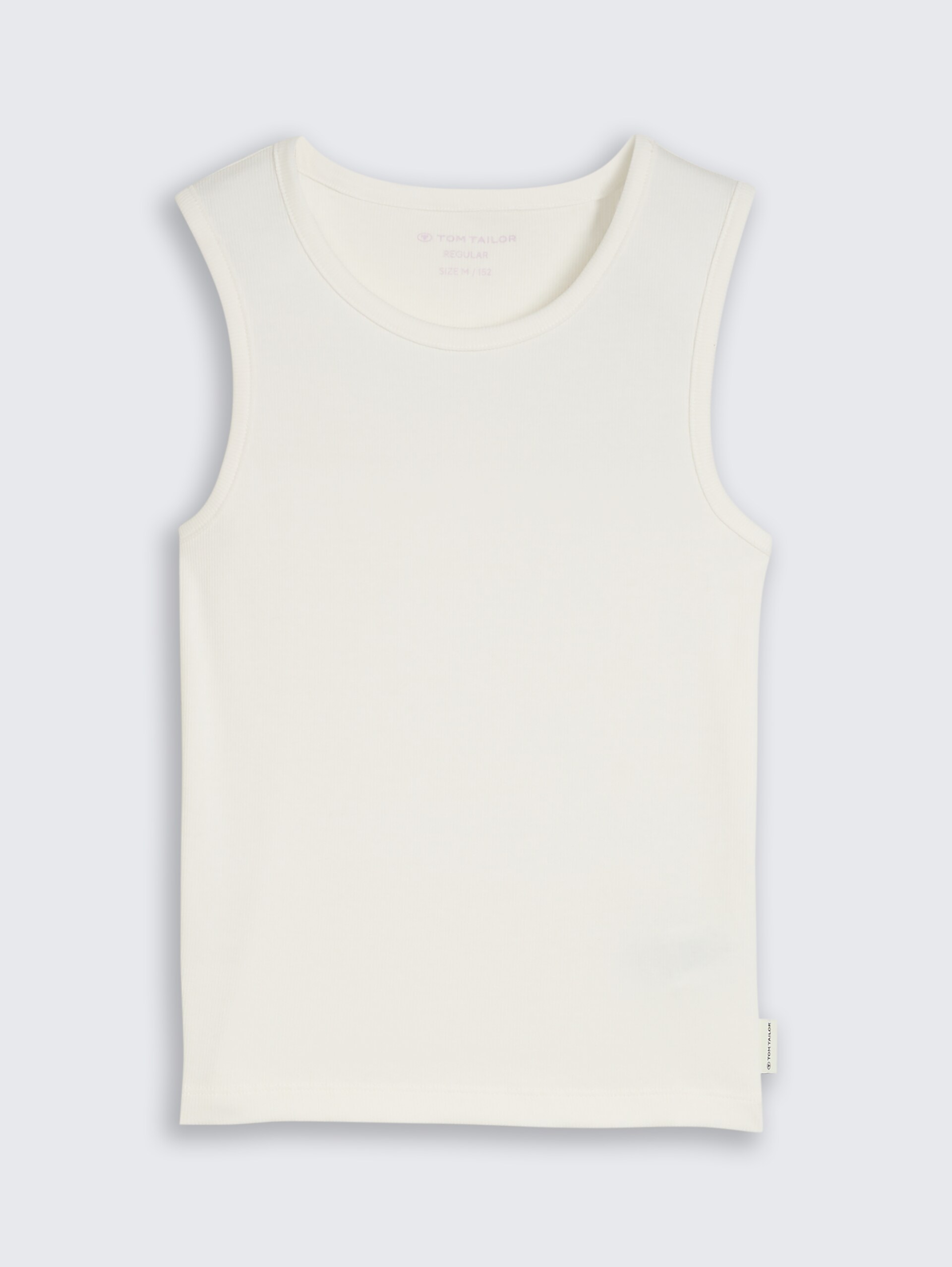Basic Ripp Top - Whisper White - Vorder-Produkt-Ansicht