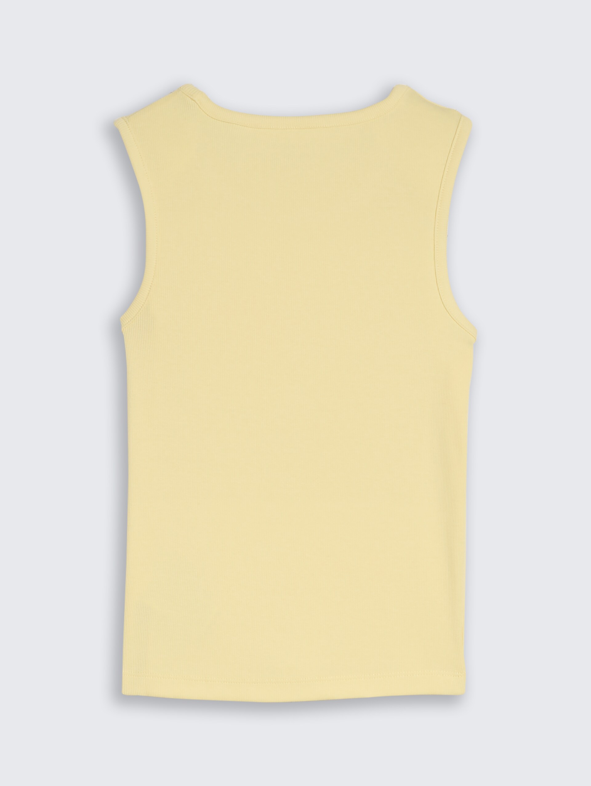 Basic geribbelde top - light yellow