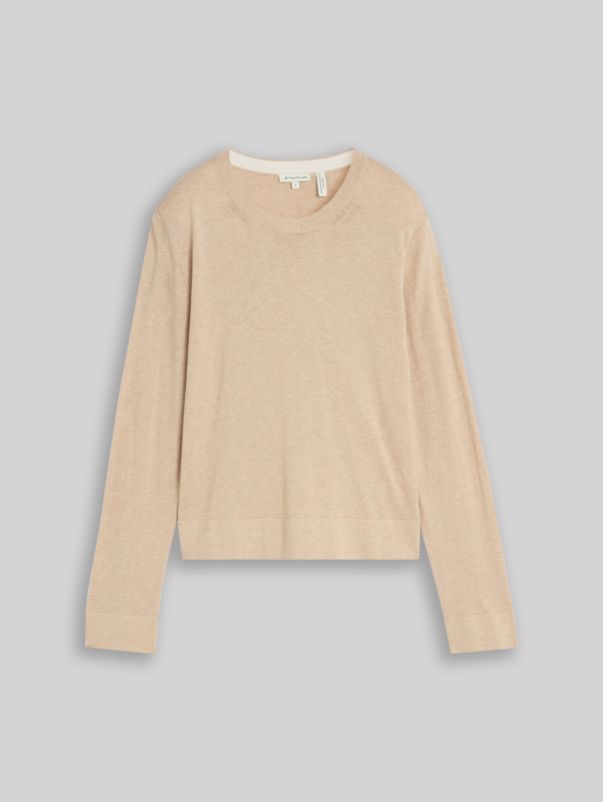 Knitted jumper with silk blend - gravel beige melange