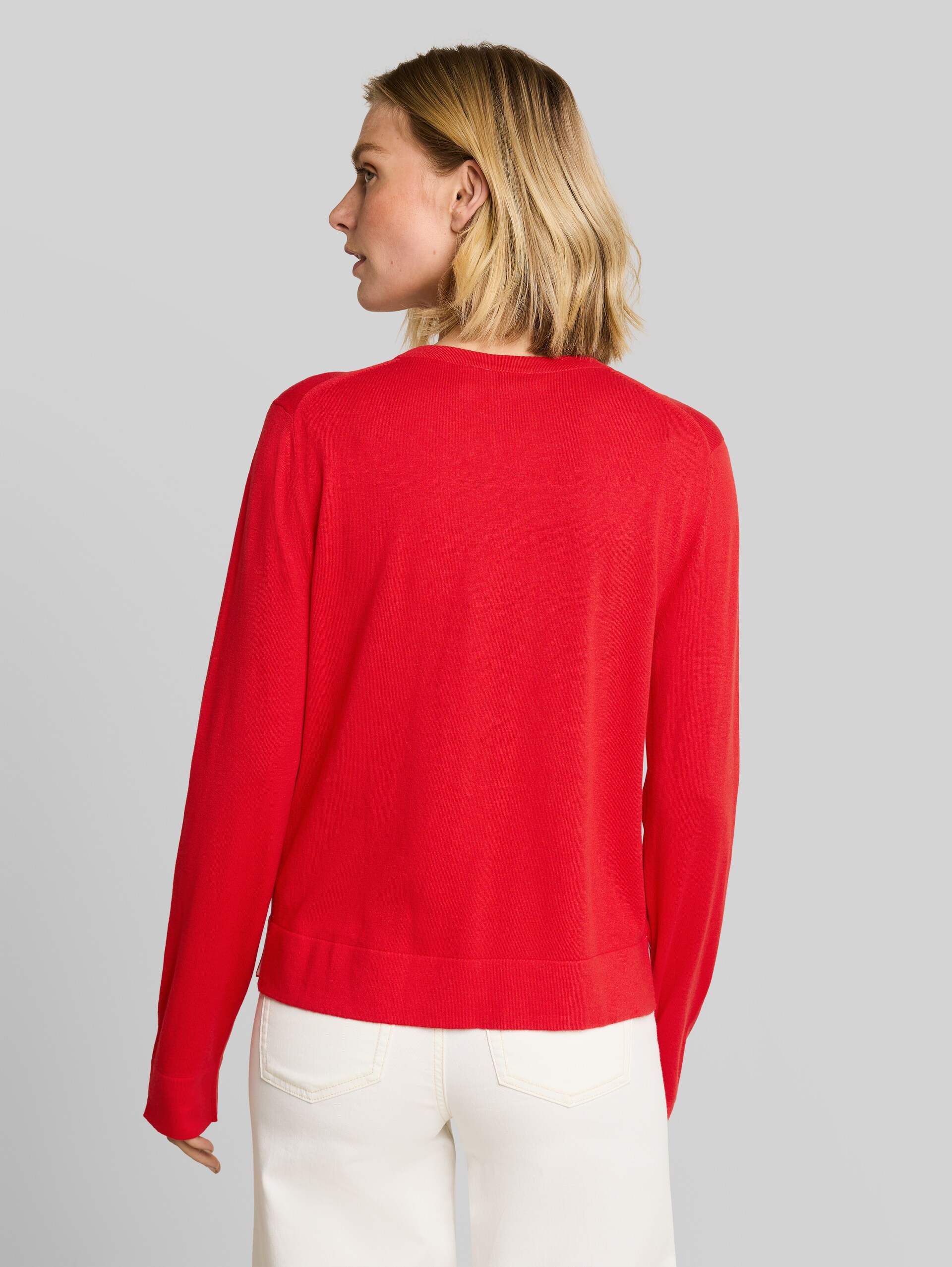 Knitted jumper with silk blend - soft scarlet red