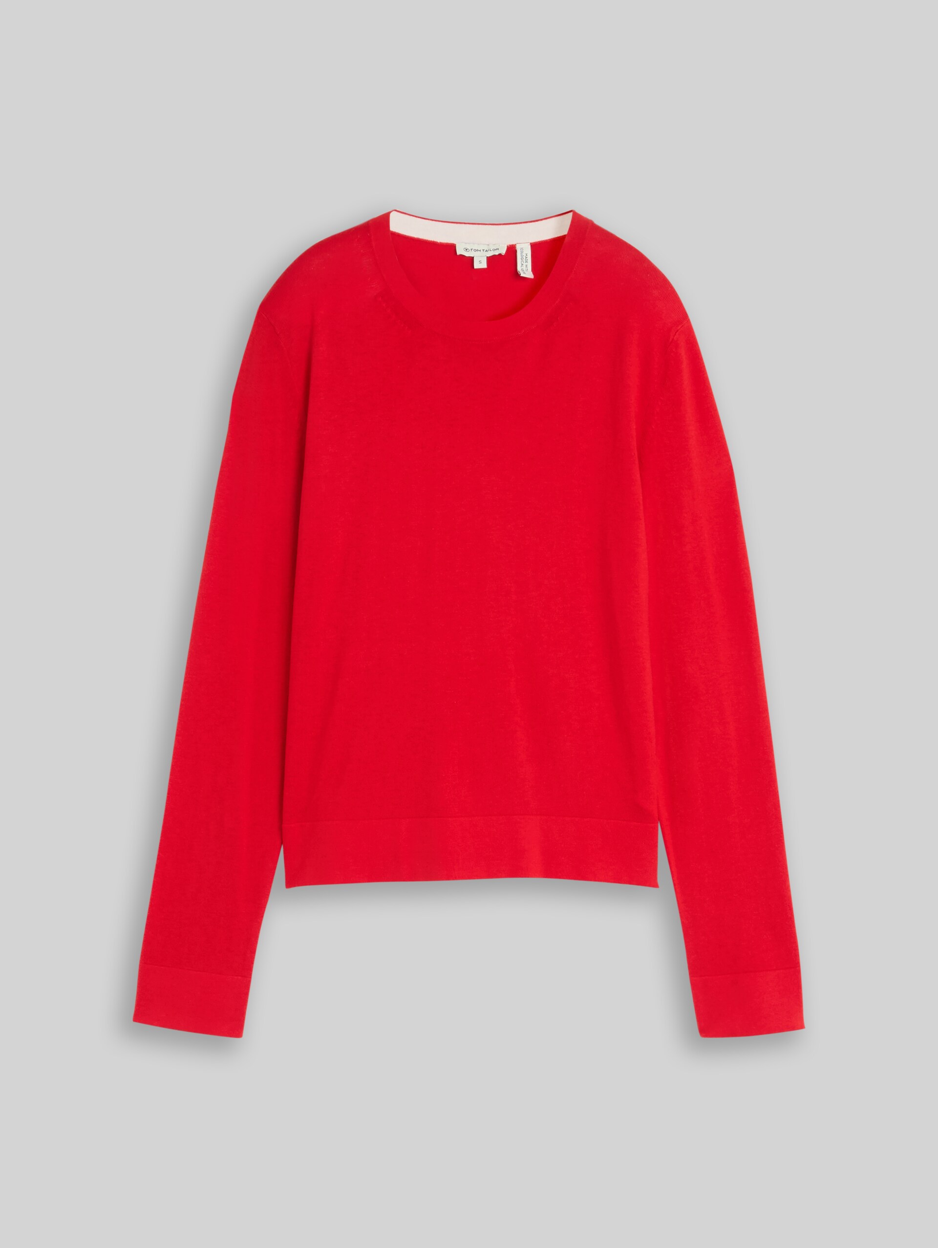 Knitted jumper with silk blend - soft scarlet red