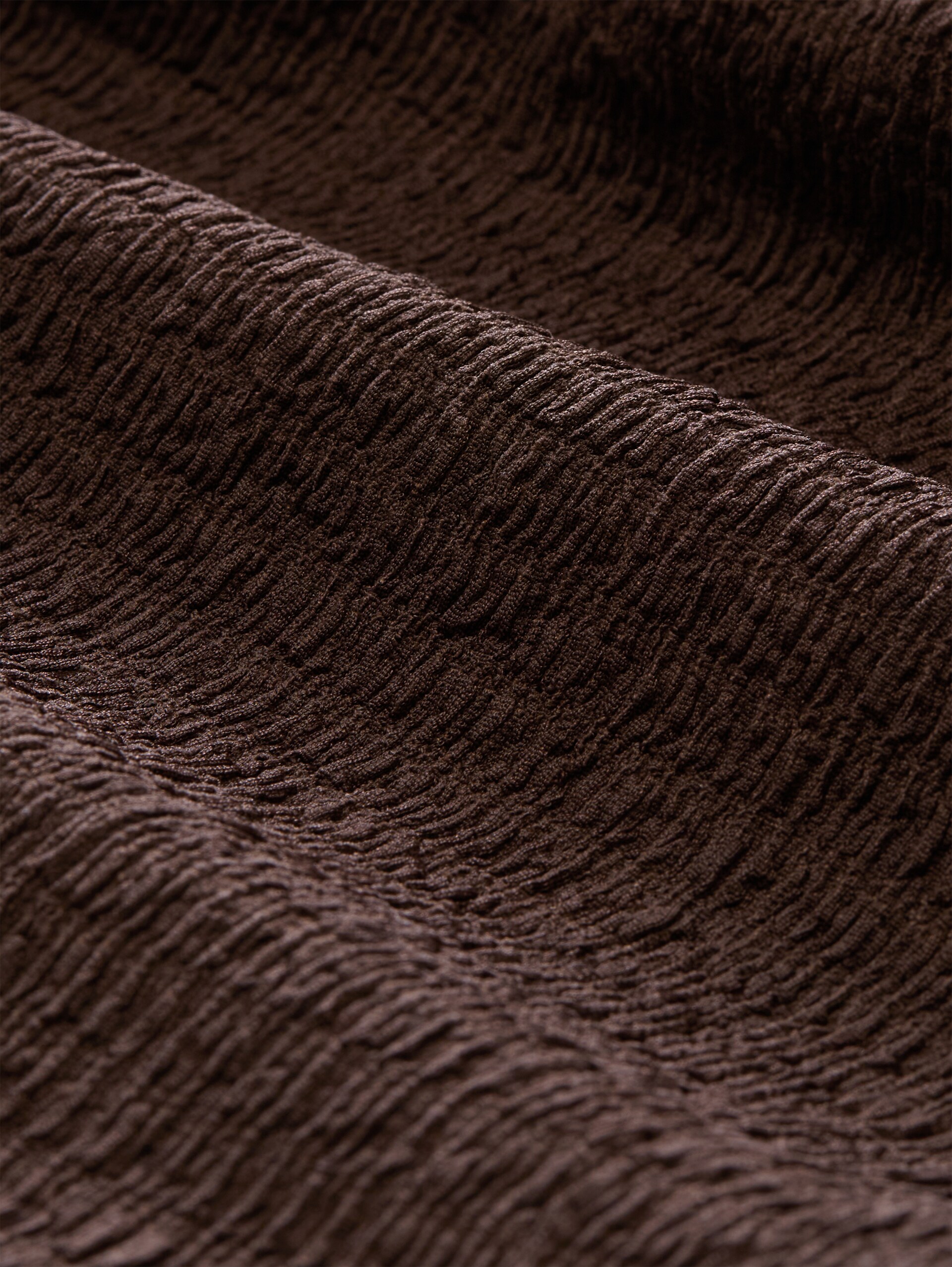 Crinkle Bolero Bluse mit Schleifen - cool dark brown - Material-Ansicht