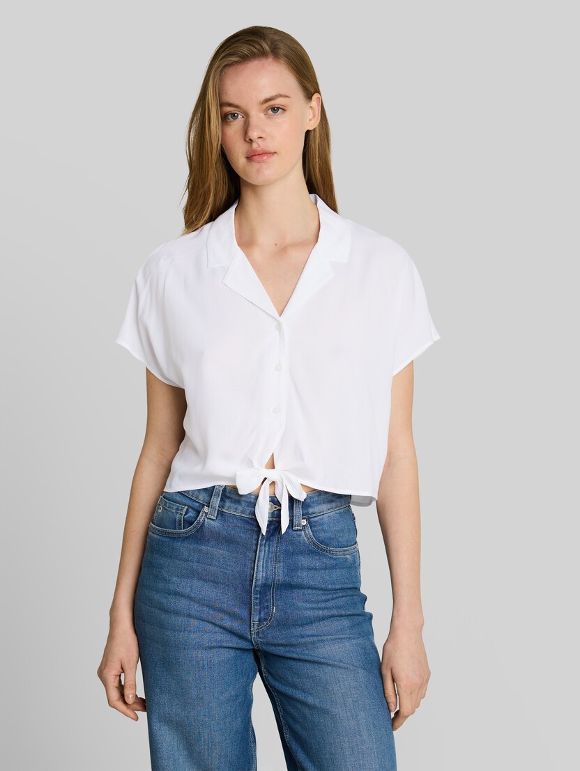 Resort Hemdbluse mit Knotendetail von Denim Female, White