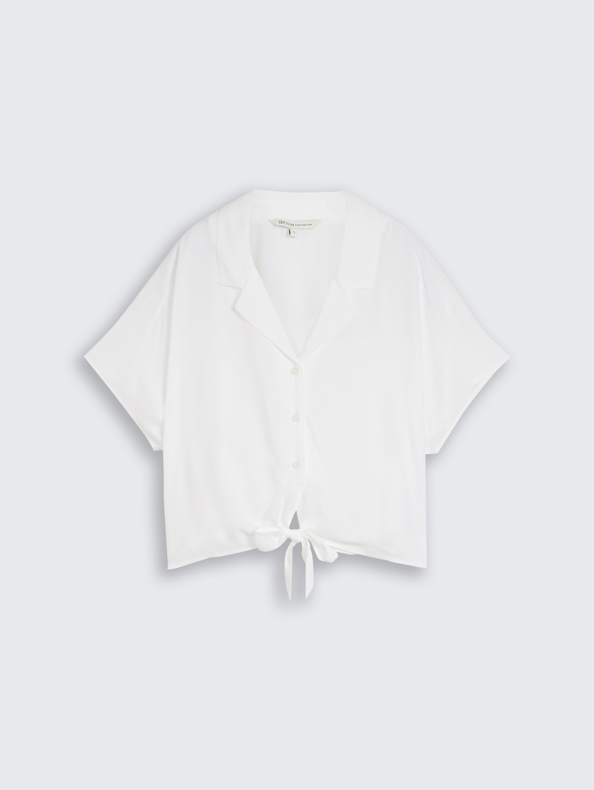 Resort overhemdblouse met knoopdetail - White - Product vooraanzicht