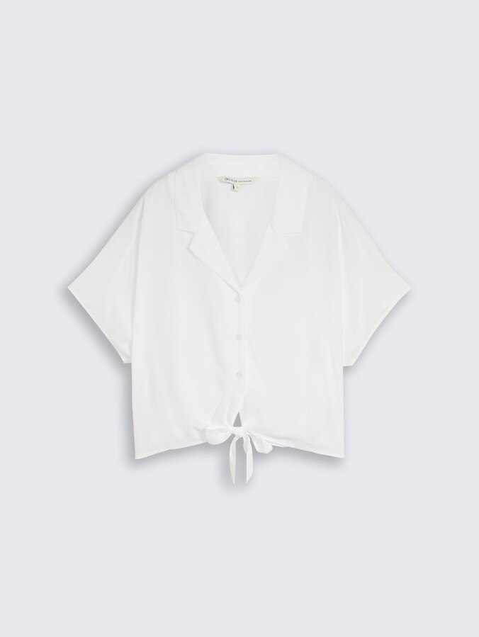 Resort Hemdbluse mit Knotendetail von Denim Female, White