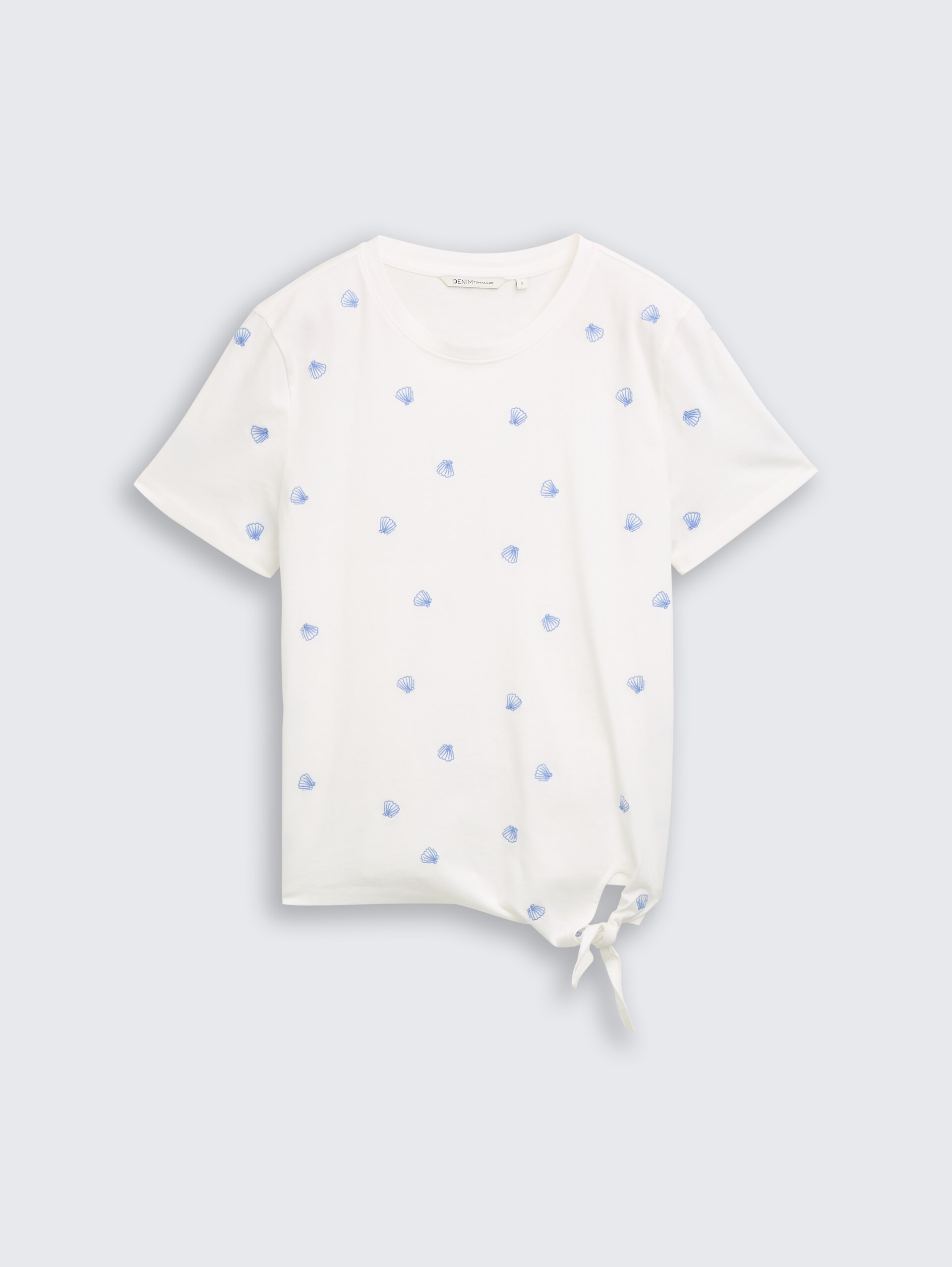 T-shirt met borduursels - off white shell embroidery - Product vooraanzicht